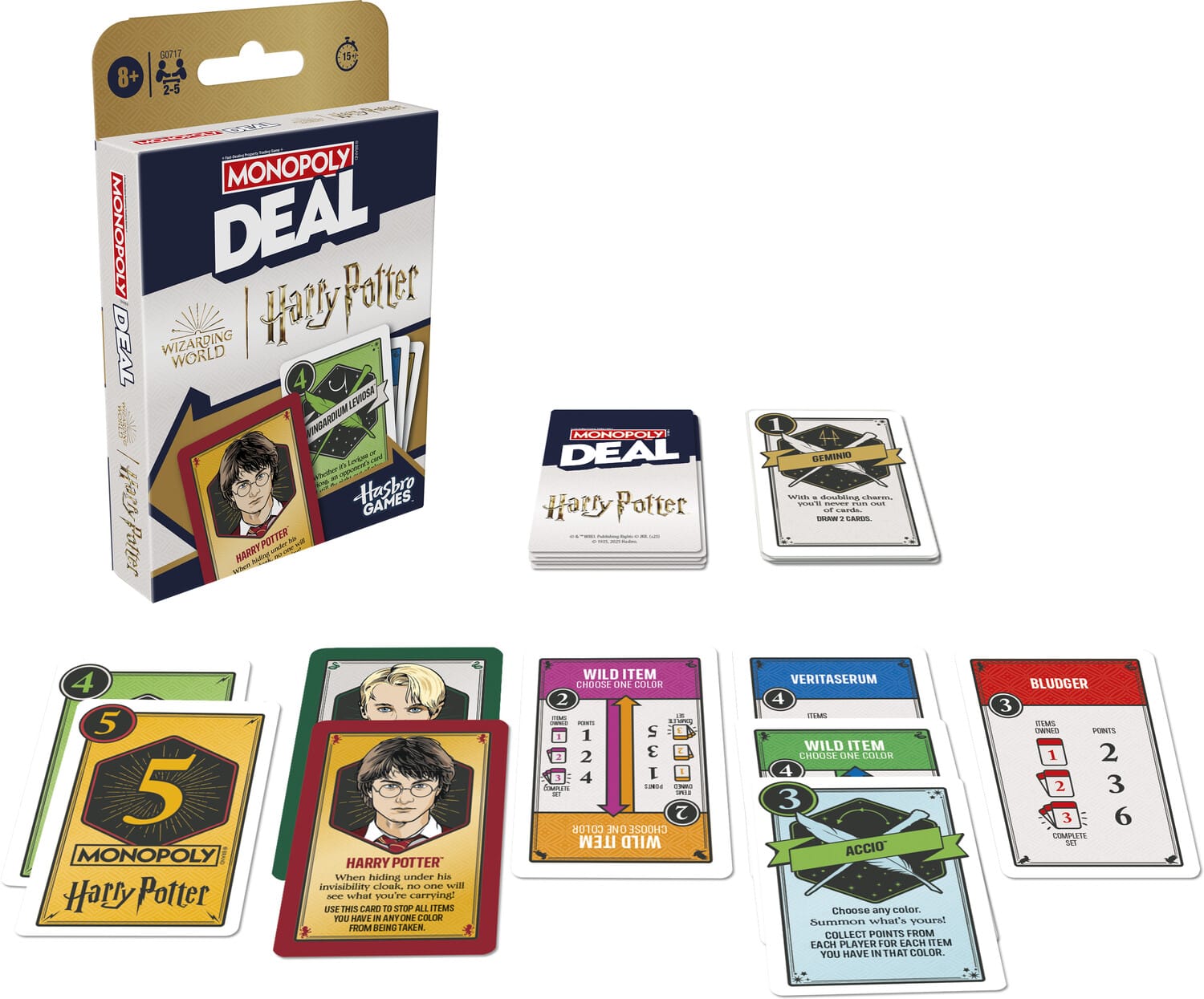 Hasbro - Monopoly Deal: Harry Potter Edition - Card Game - GAMES (MISC) - Multicolor