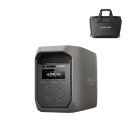 EcoFlow - DELTA 3 Max Portable Power Station with Water-Proof Bag,1800 AC Output/500W Solar Input,Solar Generator for Home Use (2048 Wh Capacity) - Black