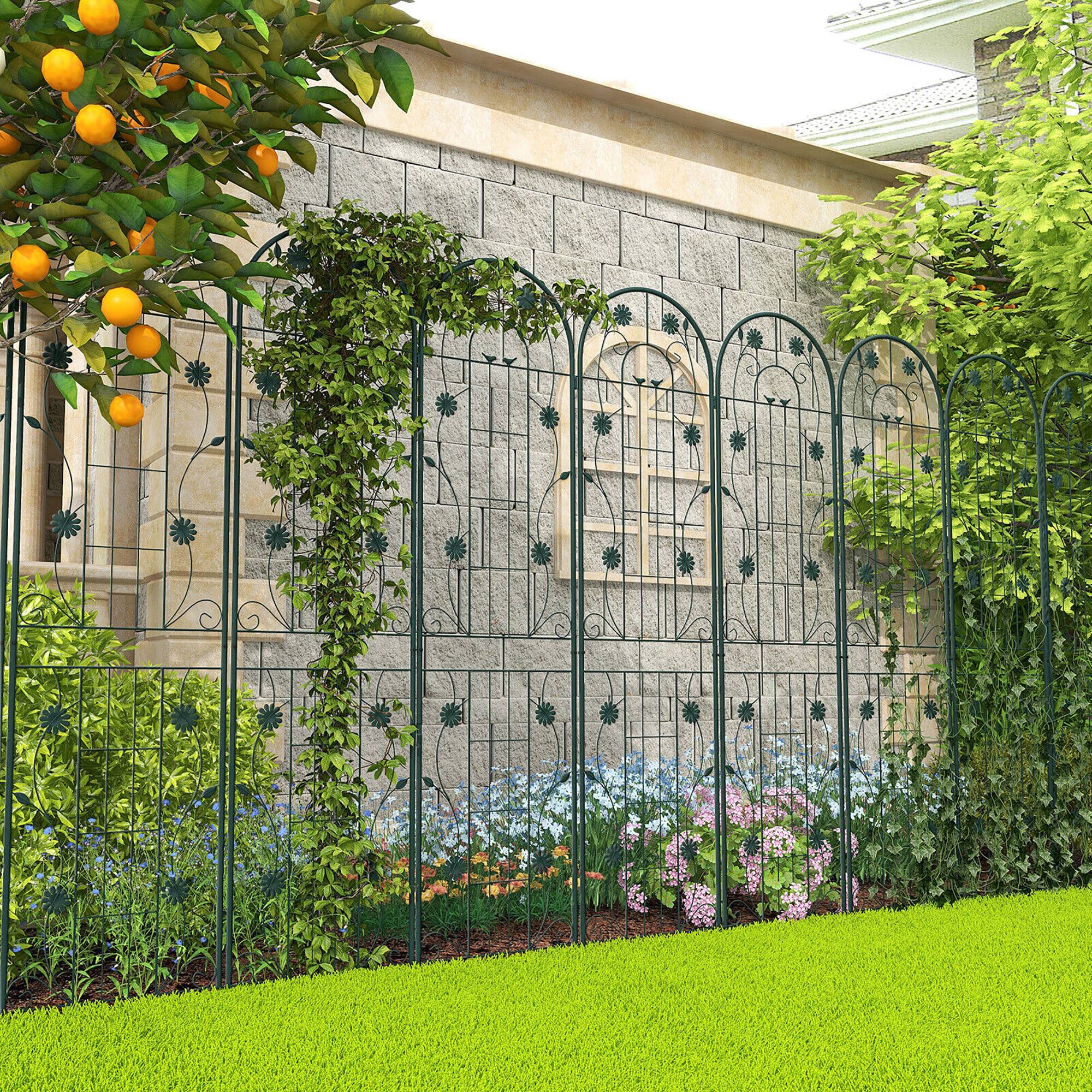 Alt View 4. Gymax - Gymax 2 Pack Rustproof Metal Garden Trellis 87'' x 20'' Wire Lattice Panel for Patio Green - Green.