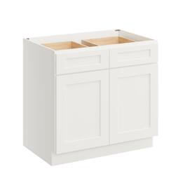 Boyel Living - 36 Inch Base Cabinet with Full Overlay and Soft Close Hinges - White Shaker