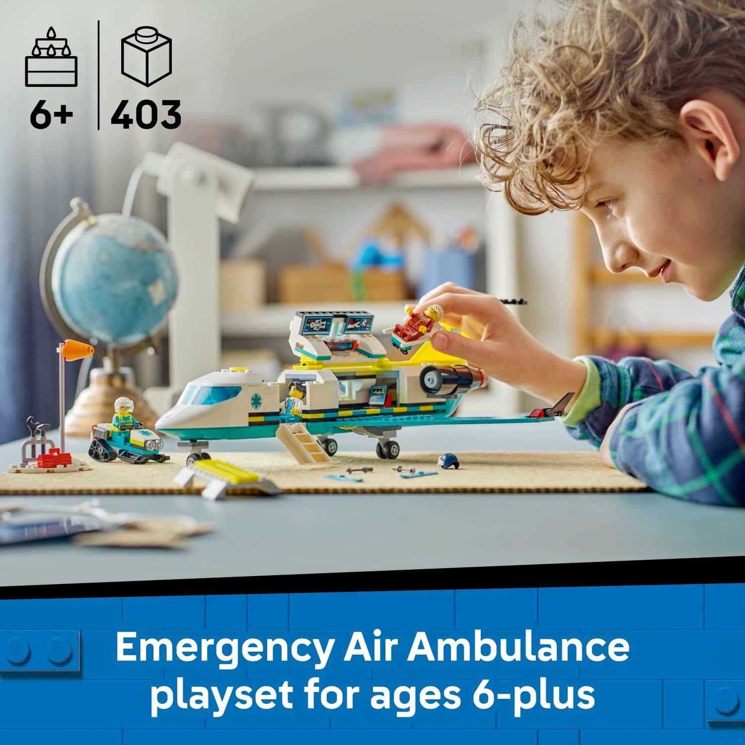 6+ 403 Emergency Air Ambulance playset for ages 6-plus
