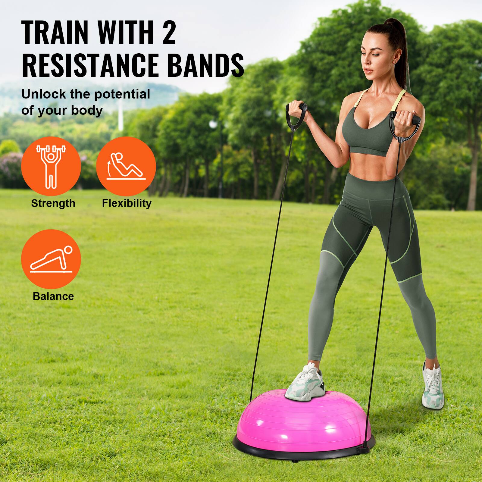 TRAIN WITH 2 RESISTANCE BANDS
Unlock the potential of your body
Strength
Flexibility
Balance