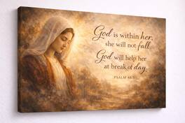 FC Design - Large Soft Faith Mother Canvas 24x36" Ready-to-Hang Religious Art Painting Home Wall Decor Gift - MultiColor