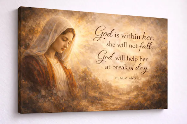 God is within her; she will not fall.
God will help her at break of day.
PSALM 46:5