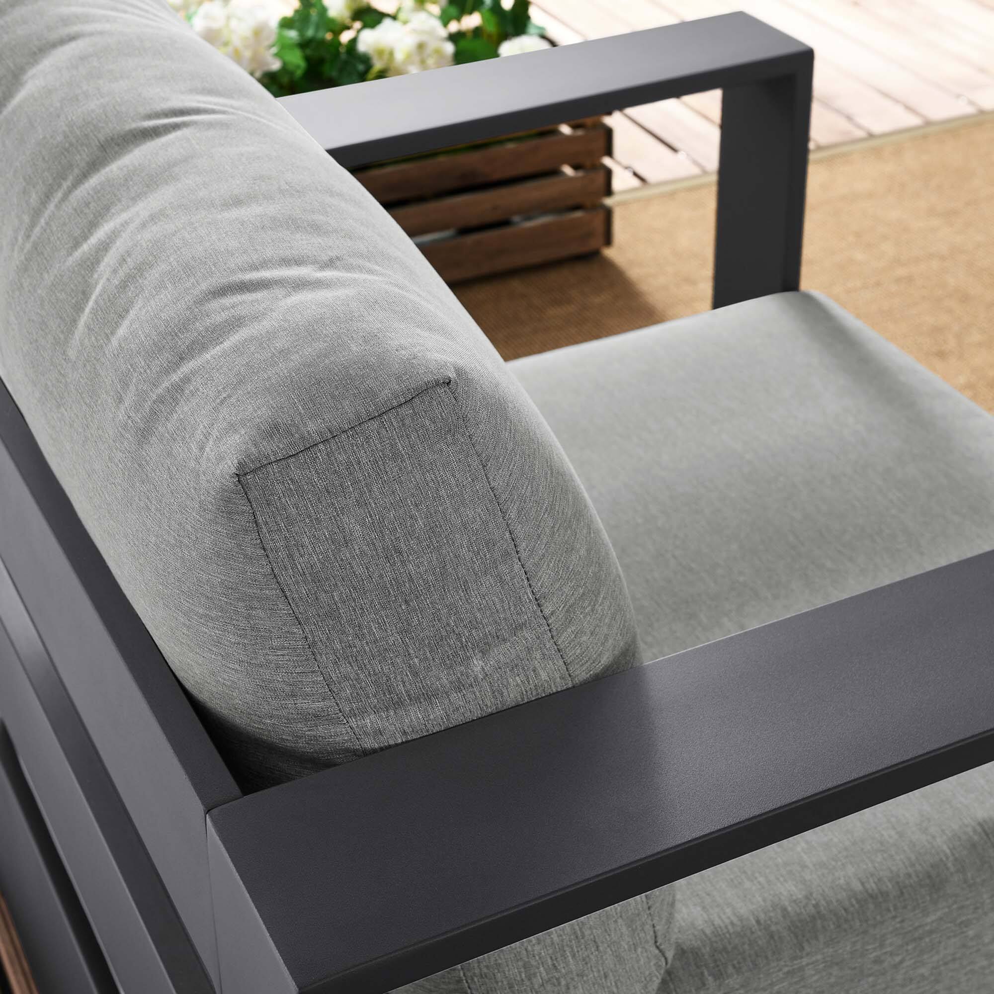 Alt View 1. Modway - Tahoe Outdoor Patio Powder-Coated Aluminum Armchair by Modway - Gray Gray.