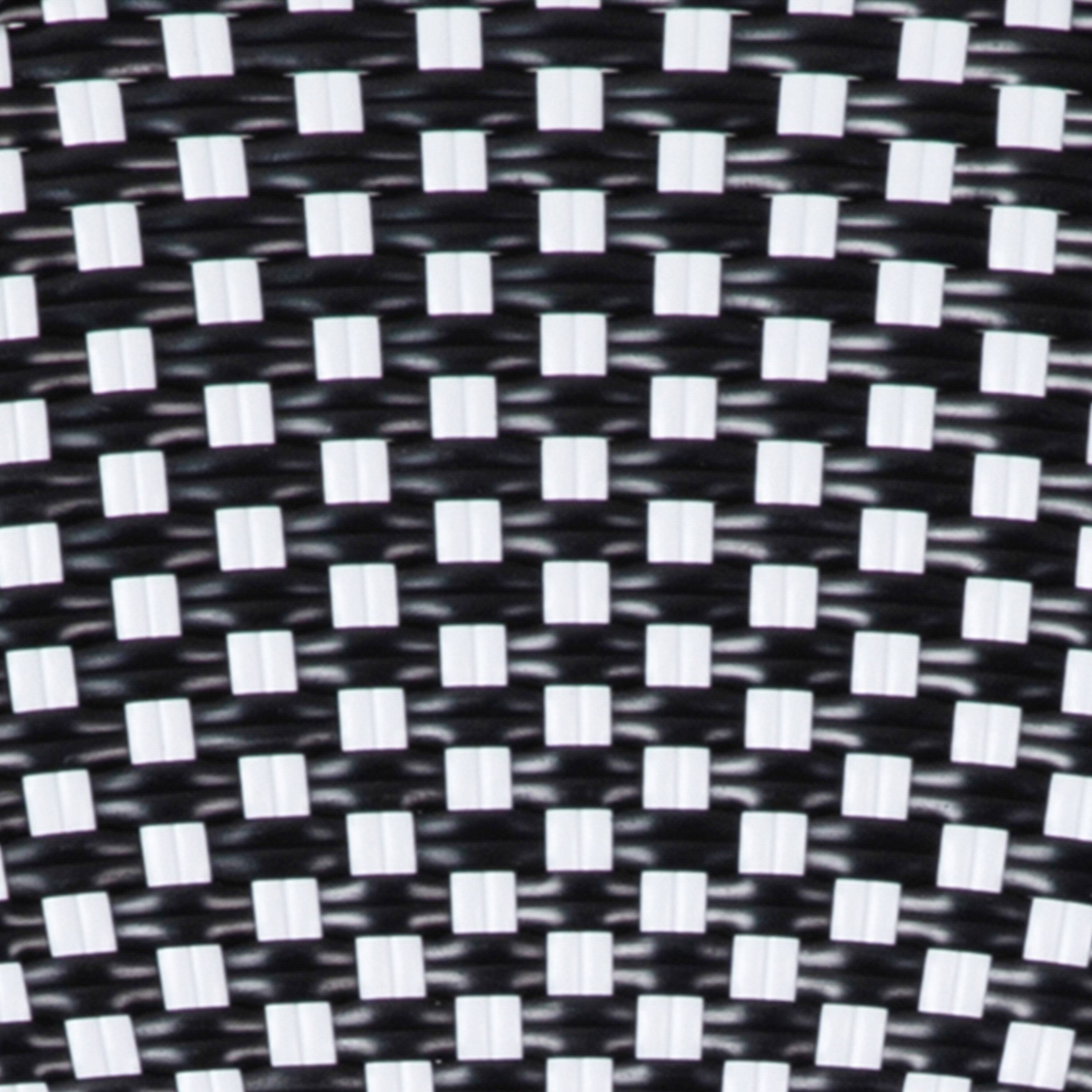 Alt View 10. Emma + Oliver - Colmar Indoor/Outdoor Bistro Style 31.5 in. Table with PE Rattan, Glass Top, and Four Chairs - Metal Frame - Black & White Rattan/Natural Frame.