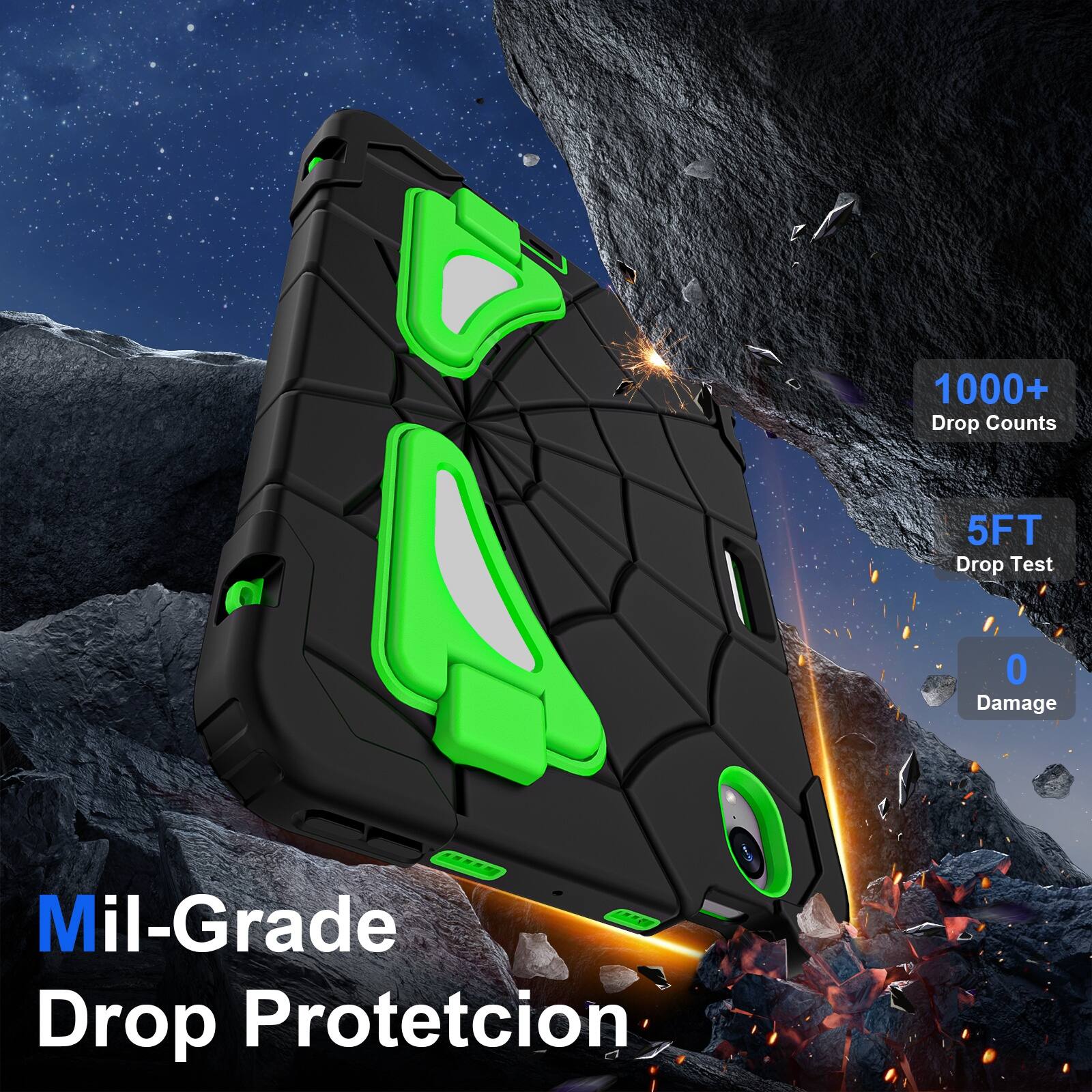 1000+ Drop Counts  
5FT Drop Test  
0 Damage  
Mil-Grade Drop Protection