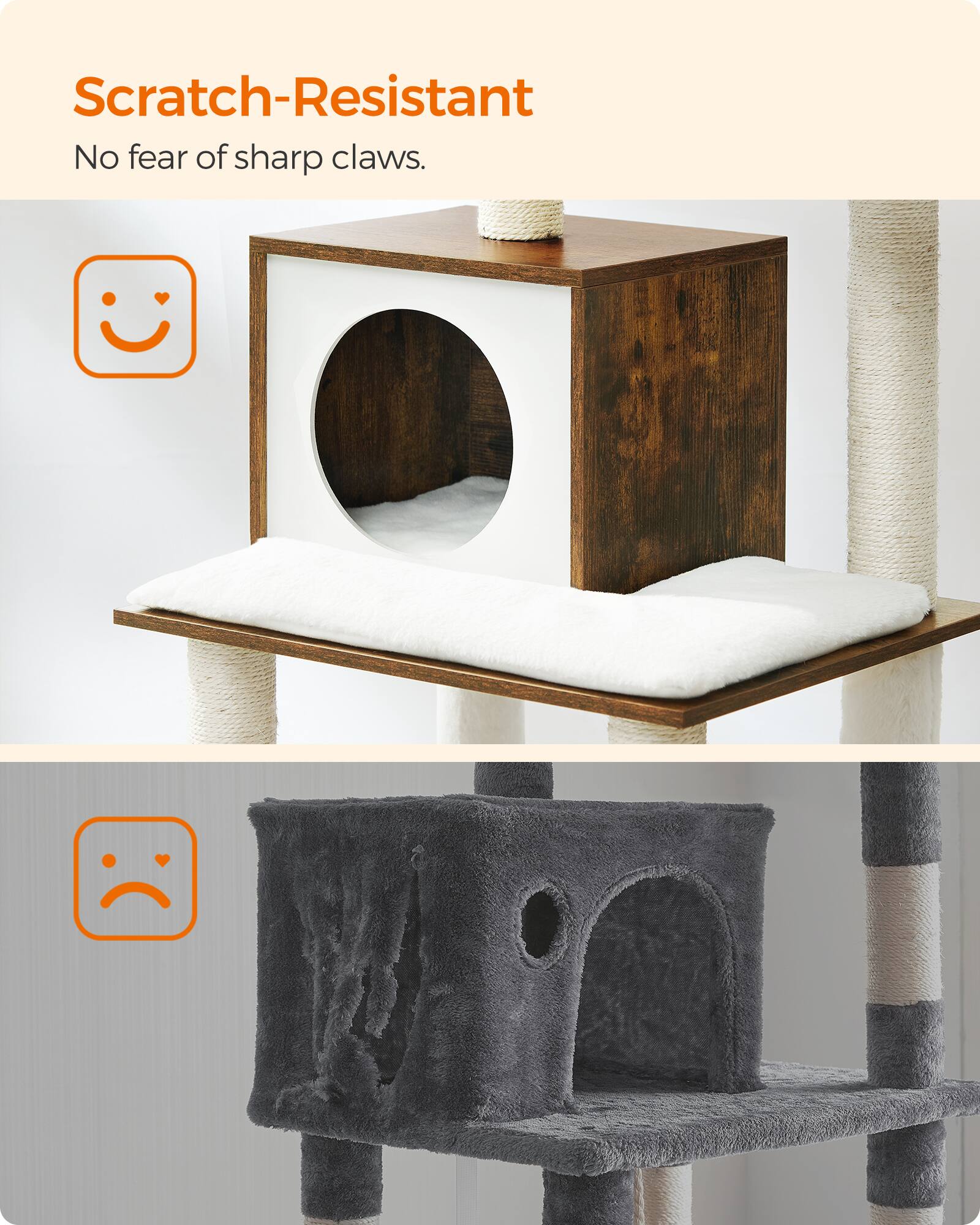 Scratch-Resistant  
No fear of sharp claws.