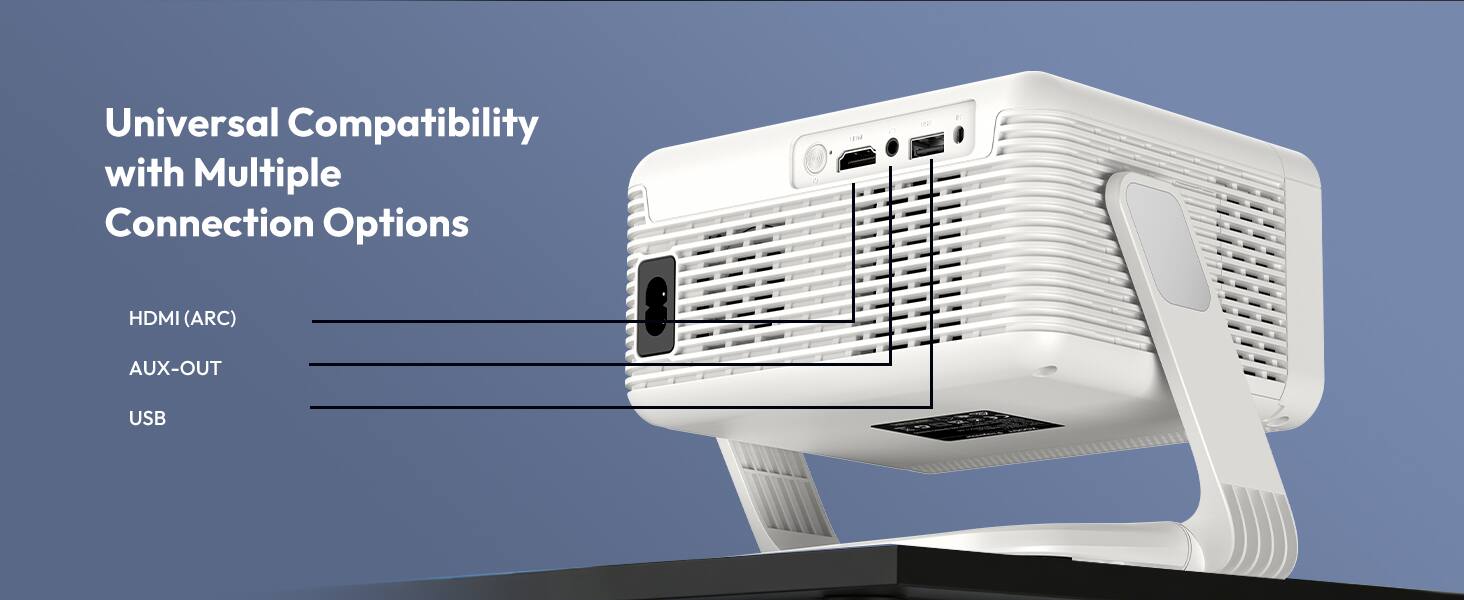 Universal Compatibility with Multiple Connection Options

- HDMI (ARC)
- AUX-OUT
- USB