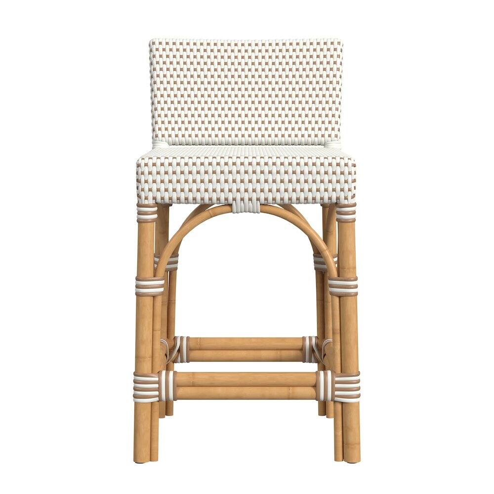 Back. Butler Specialty - Amalfi 24.5 in. Seat Height Outdoor Counter Stool - Beige And White.