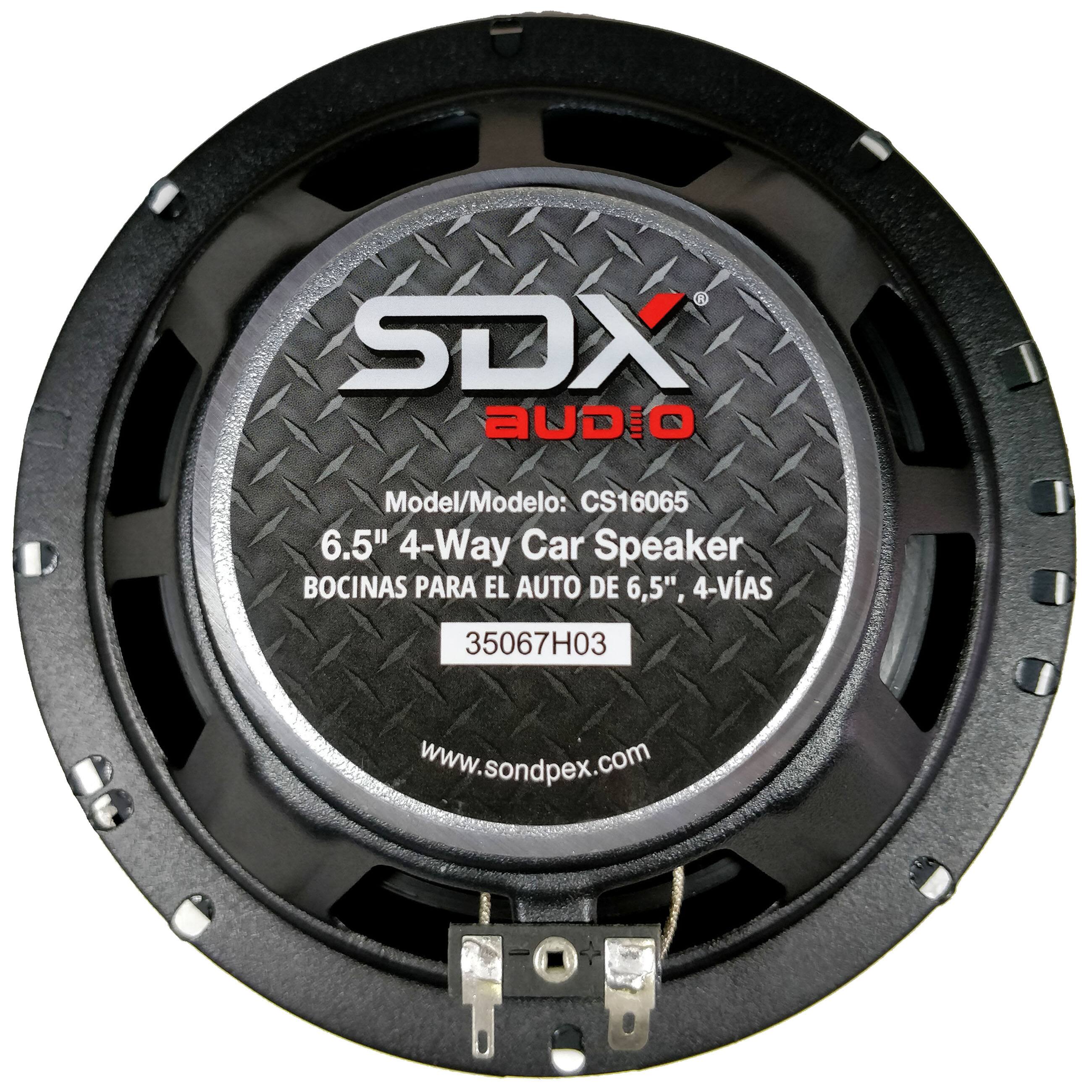 SDX Audio  
Model/Modelo: CS16065  
6.5" 4-Way Car Speaker  
BOCINAS PARA EL AUTO DE 6.5", 4-VÍAS  
35067H03  
www.sondpex.com