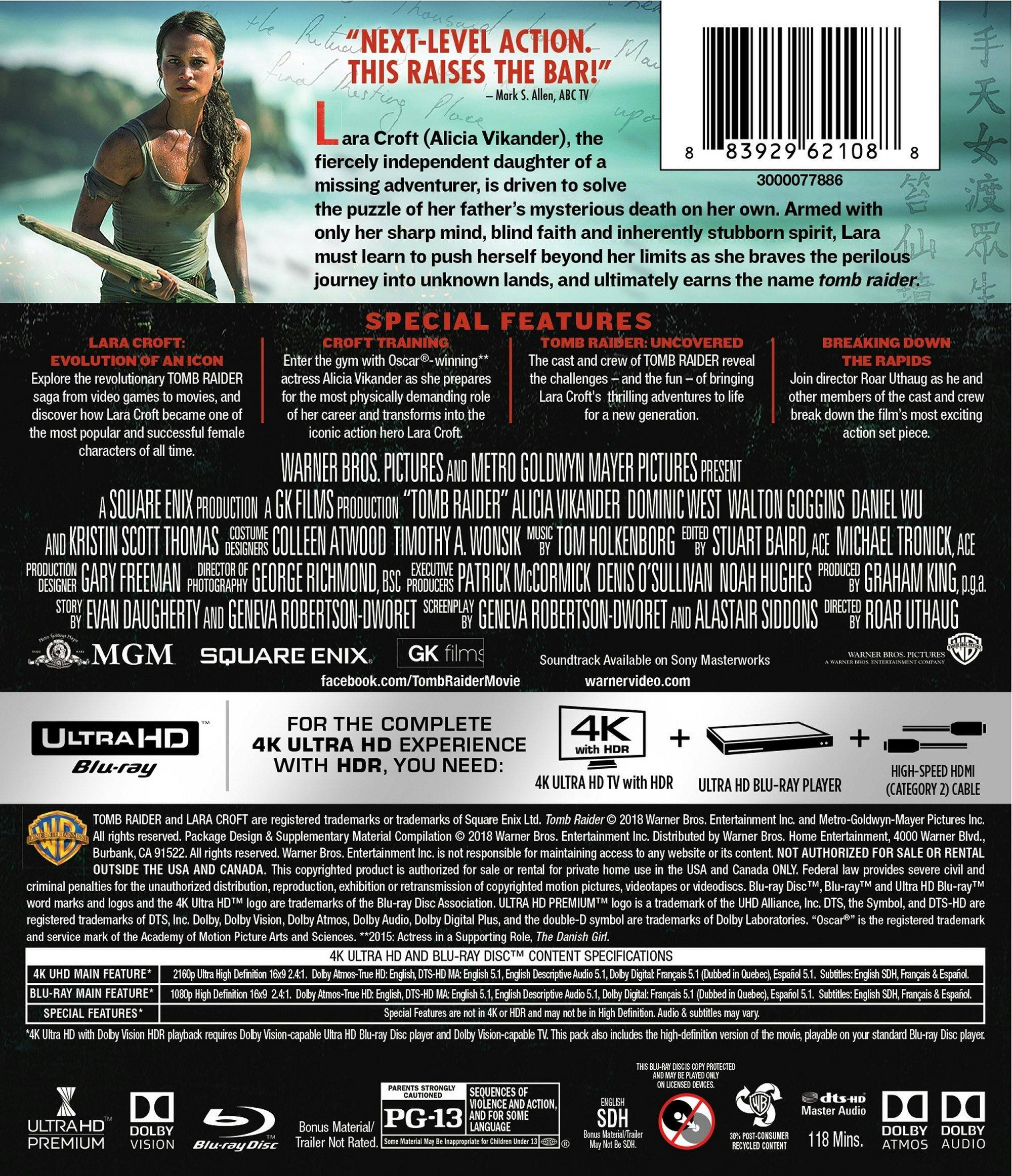 Back. Tomb Raider (4K Ultra HD) [UHD].
