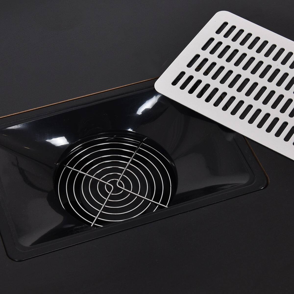 Alt View 7. Gymax - Gymax Manicure Nail Table Station Black Steel Frame Beauty Spa Salon Equipment Drawer - Black.