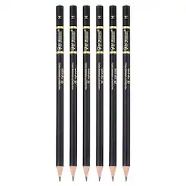 Unique Bargains - 6pcs Drawing Pencils, H Refill Sketch Pencils, Graphite Art Pencil Set Pro Lead for Painting, Shading, Office - Black