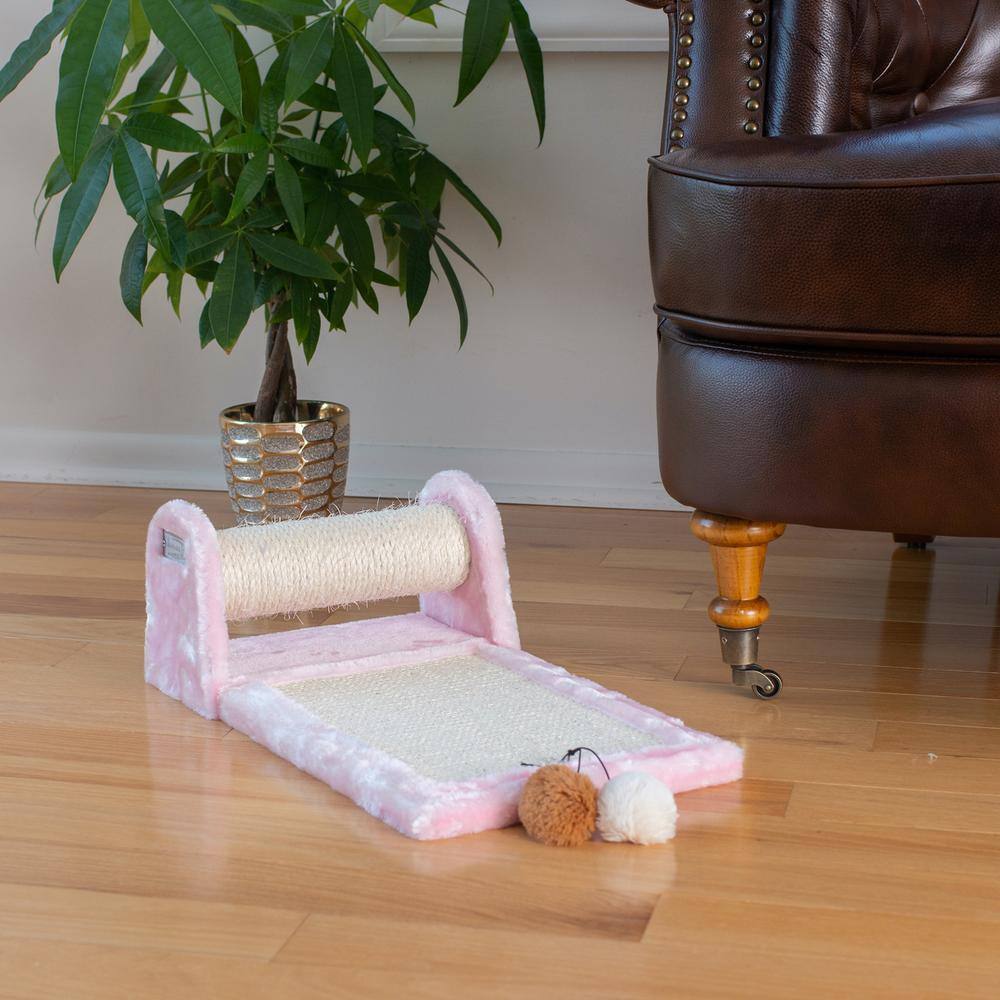 Alt View 4. Armarkat - Rolling Real Wood Cat Scratcher Toy Sisal Scratching Board For Cats Training - Pink.