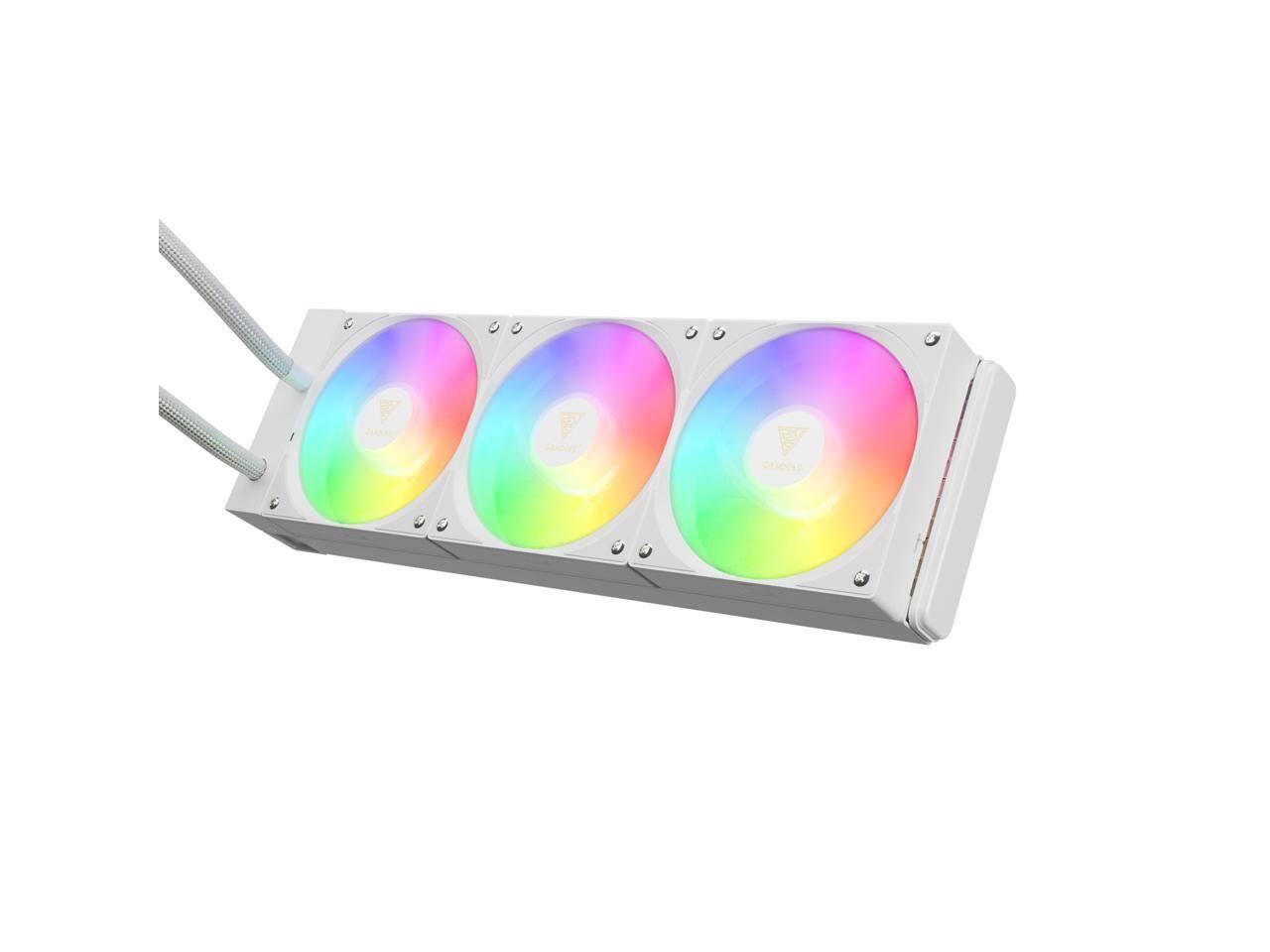 Alt View 4. GAMDIAS - GAMDIAS CHIONE E4 360mm V2 AIO CPU Cooler, 2600 RPM, 3x120mm Fans, Digital Display, White - White.