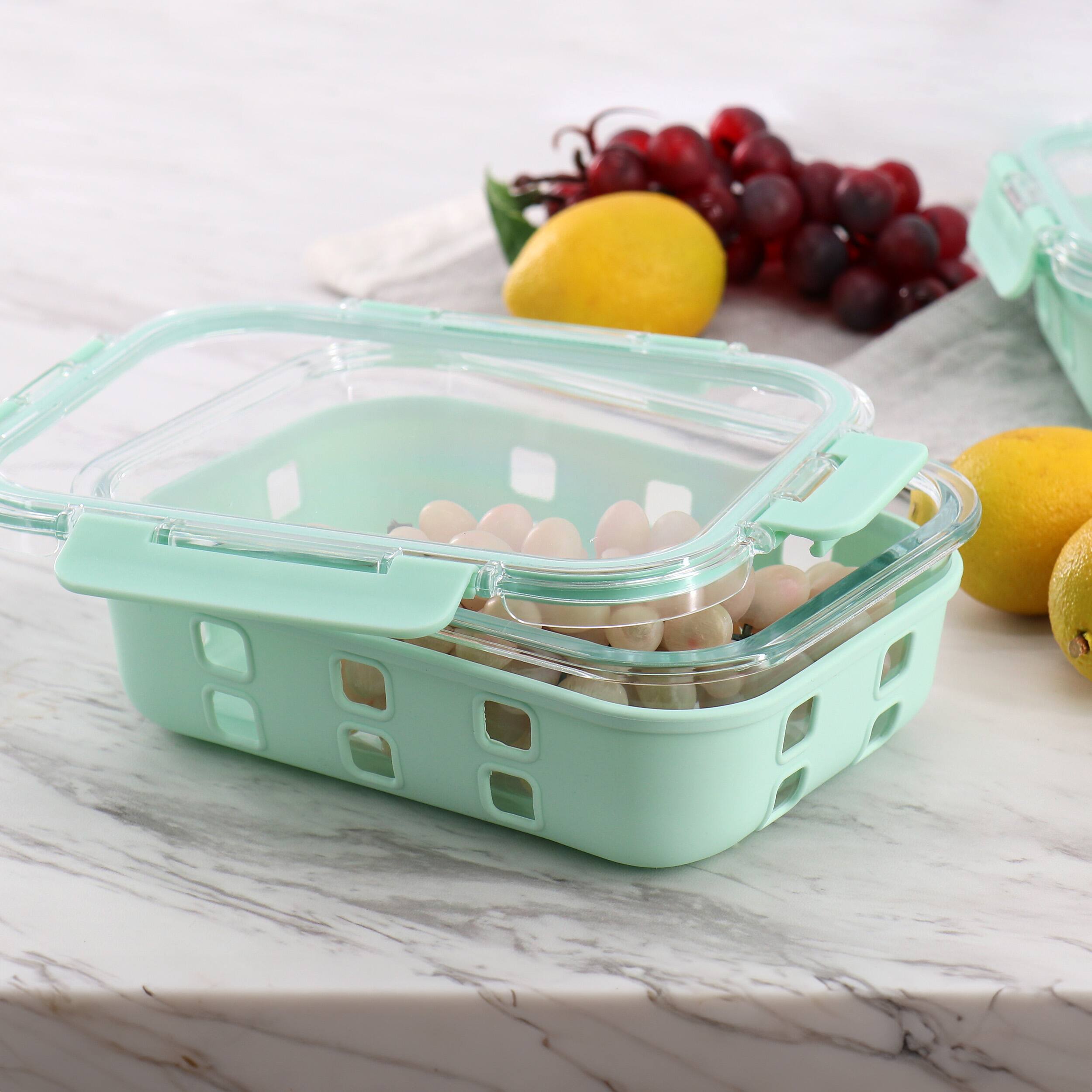 Alt View 1. Martha Stewart - Martha Stewart 35 Ounce Glass Container with Snap On Lid in Mint - Mint.