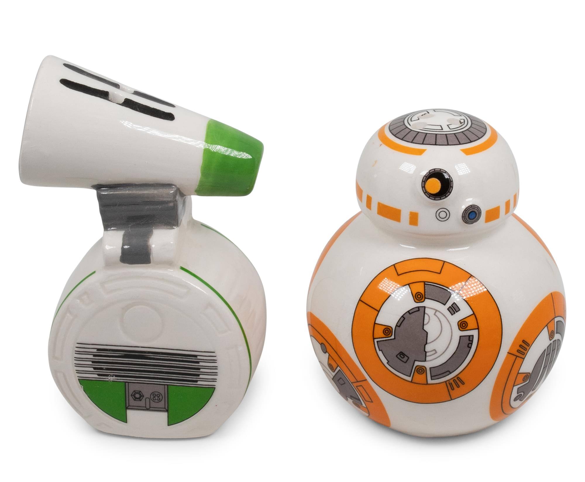 Front. Star Wars - Star Wars BB-8 and D-O Ceramic Salt and Pepper Shakers | Set of 2 - White.