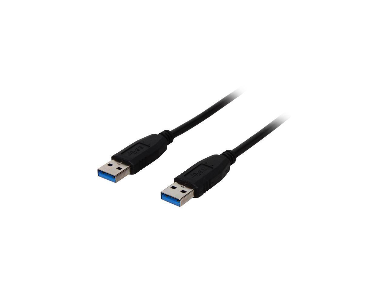 Front. Nippon Labs - Nippon Labs USB3-6MM-BK-2P 6 ft. Black USB 3.0 A Male to A Male Cable, 2 Packs.