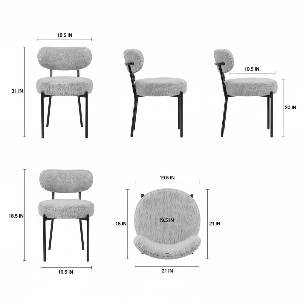 18.5 IN  
31 IN  

19.5 IN  
20 IN  

18.5 IN  
19.5 IN  

18 IN  
19.5 IN  

19.5 IN  
21 IN  
21 IN