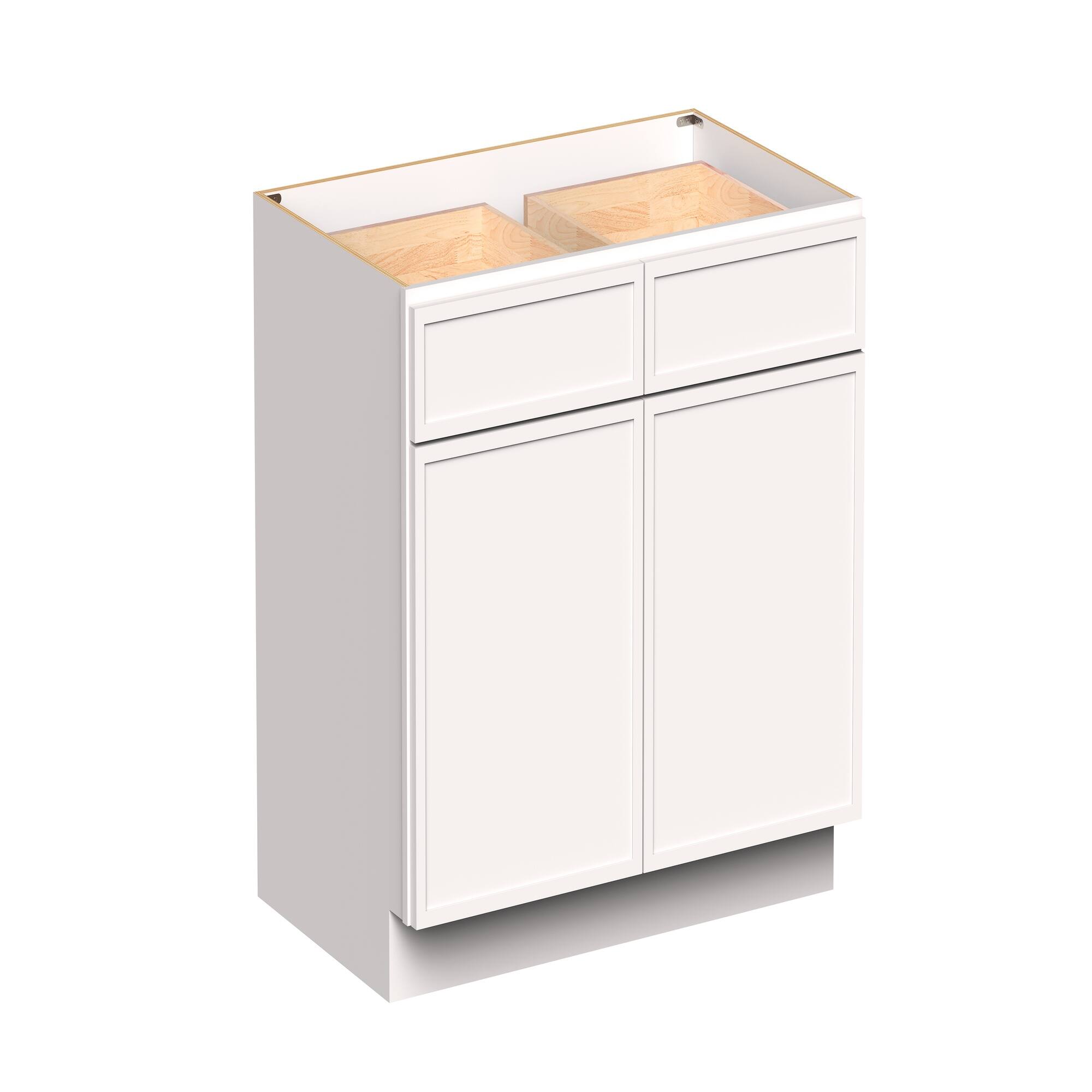 Angle. Boyel Living - 39-in W x 34.5-in H x 24-in D Slim Shaker RTA Kitchen Base Cabinet with Soft-Close - Snow White.