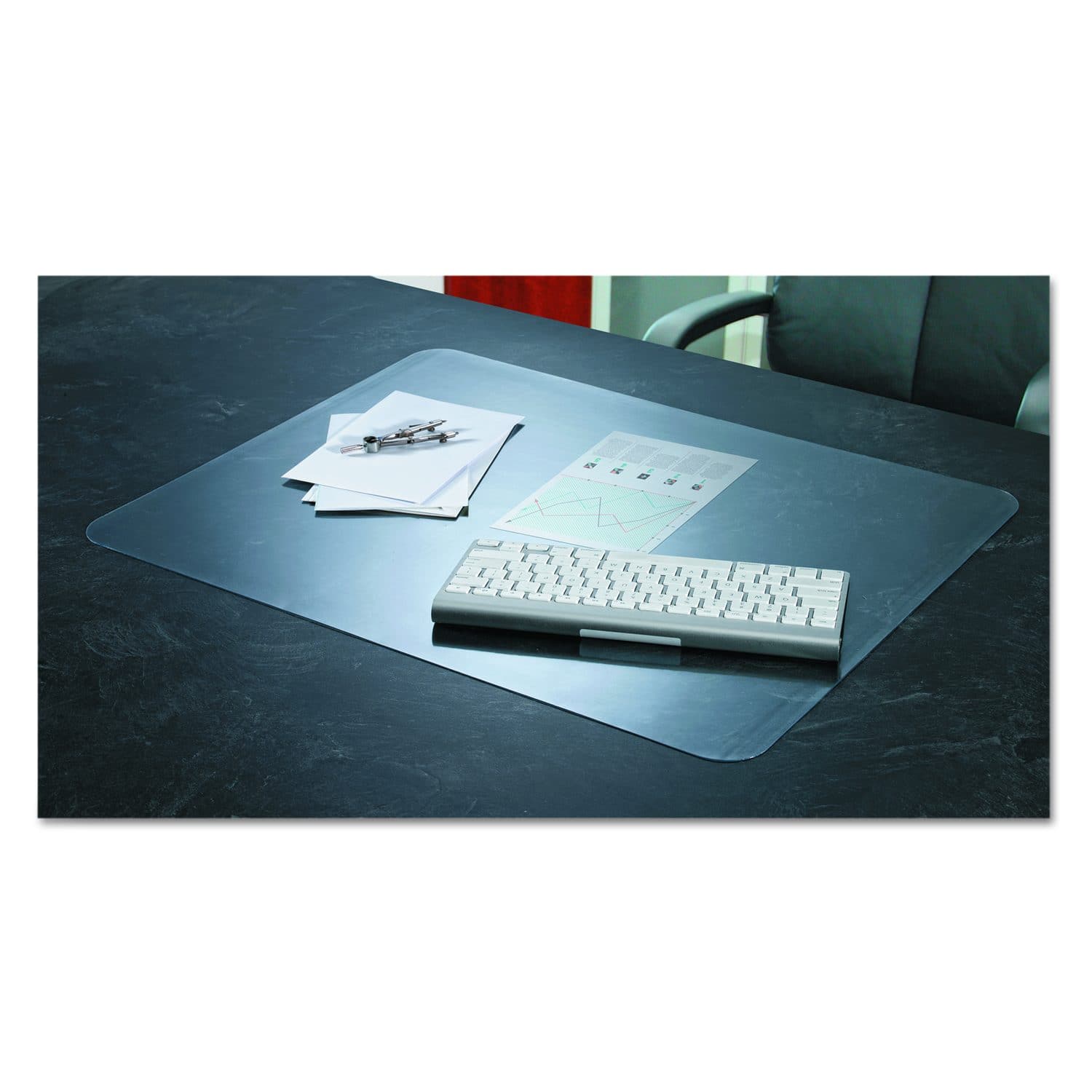 Artistic - KrystalView Desk Pad with Antimicrobial Protection Matte Finish 22" x 17" Clear