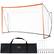 Front. VEVOR - Portable Soccer Goal, 12x6 ft Adults Kids Backyard Soccer Net, Large, Steel Fiberglass Structure Training Goal Set - Orange and black.