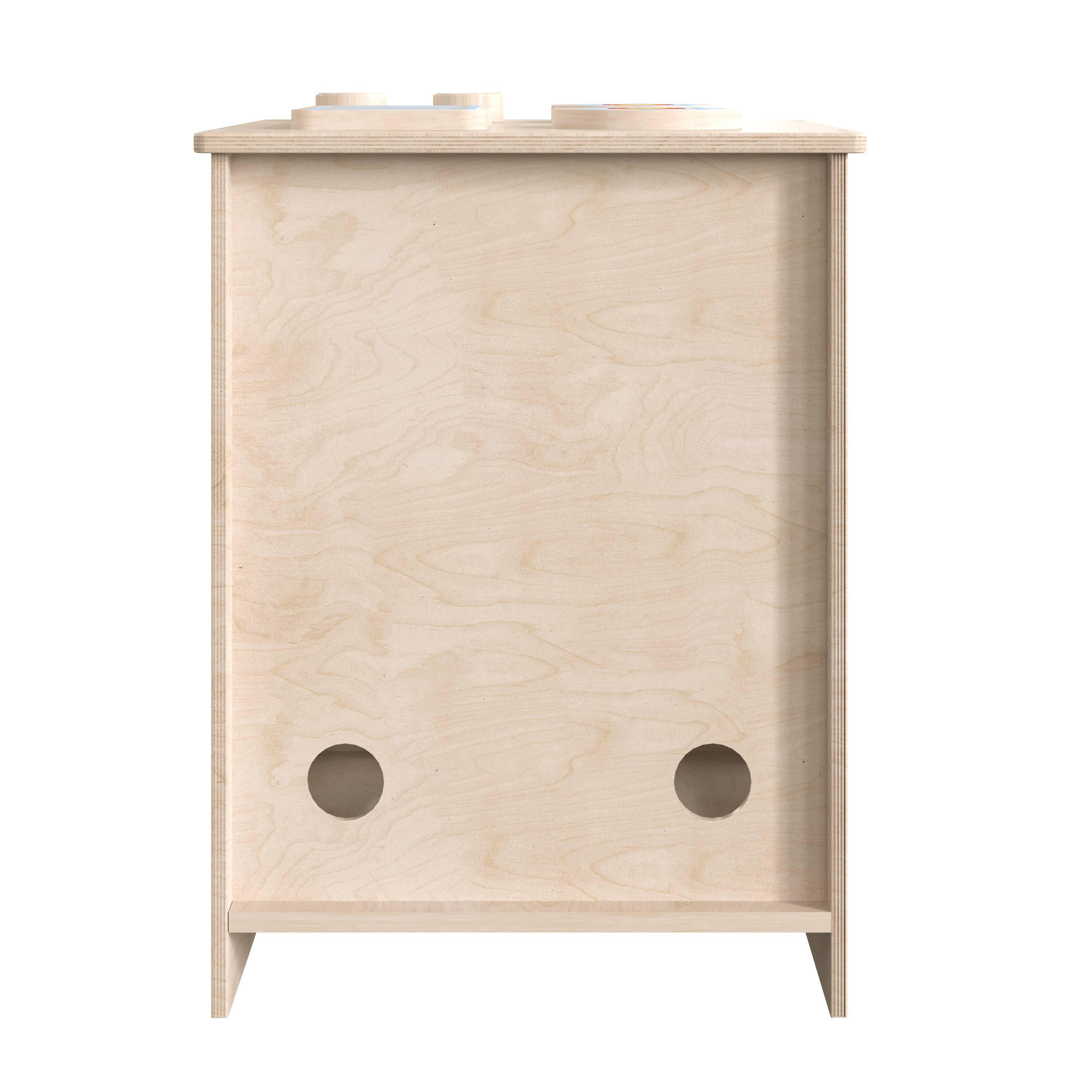 Back. Flash Furniture - Bright Beginnings Commercial Grade Wooden Children's Kitchen Stove with Integrated Storage - Natural.