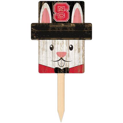 Front. Fan Creations - NC State Wolfpack 16" x 19" Easter Bunny Yard Stake - Multicolor.