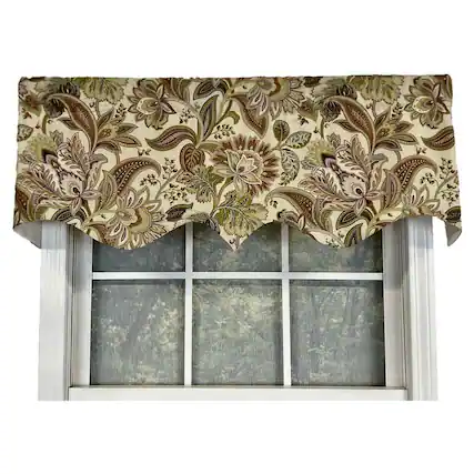 Front. RLF Home - RLF Home Valdosta Regal Style 3" Rod Pocket Valance 50" x 17" Vintage - Vintage.