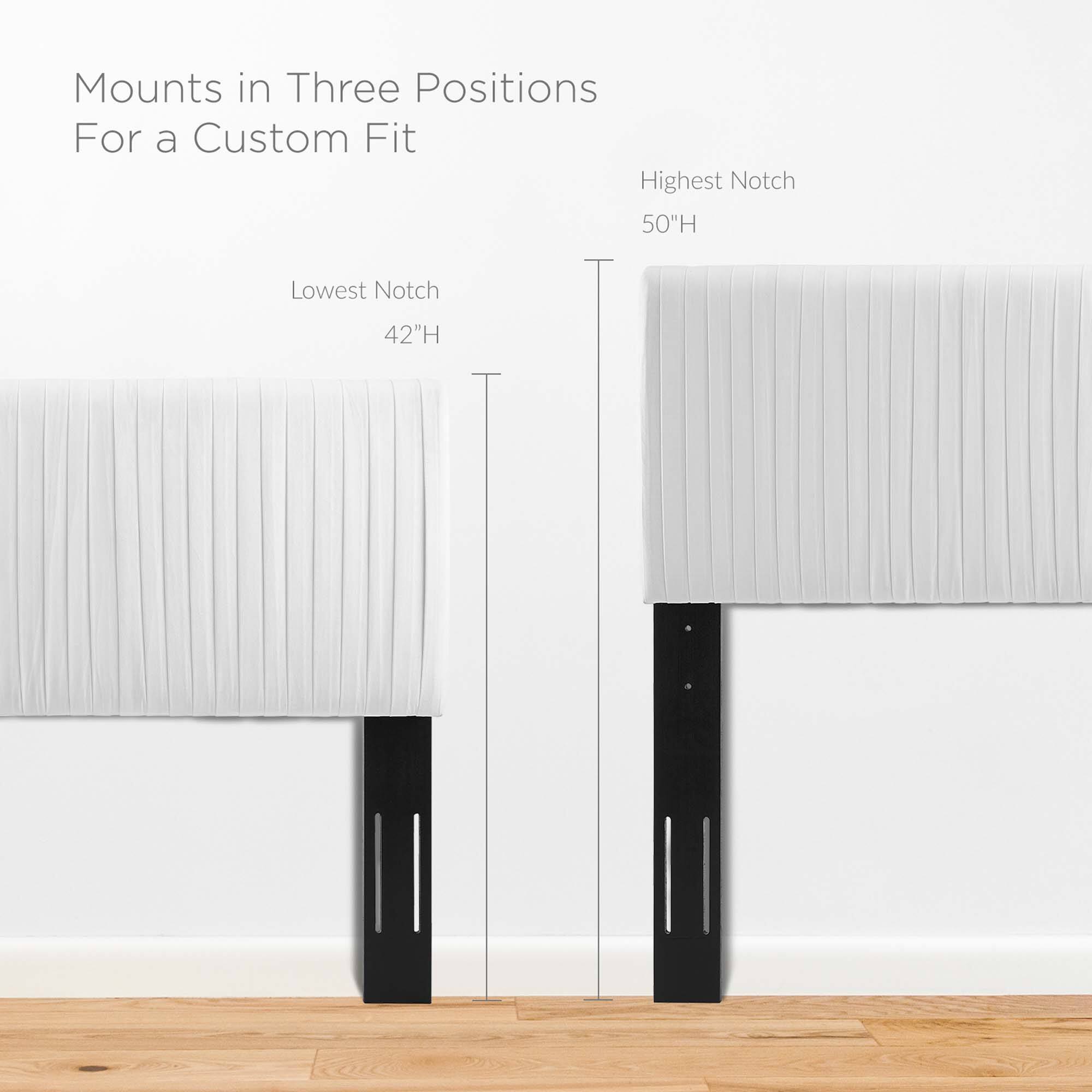 Mounts in Three Positions  
For a Custom Fit  

Lowest Notch  
42"H  

Highest Notch  
50"H