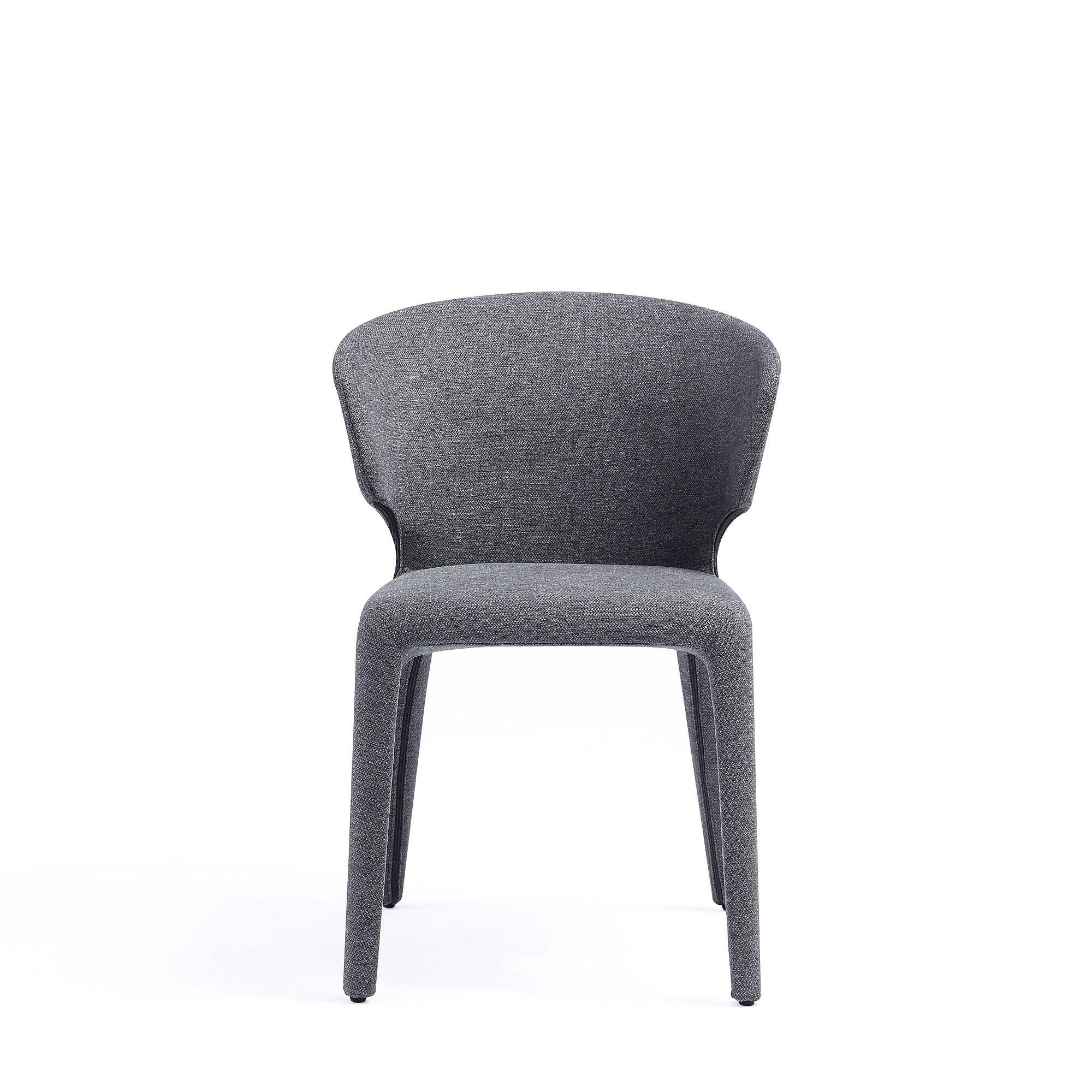 Back. Manhattan Comfort - Conrad Mid-Century Modern Upholstered Dining Chair - Set of 4 - Gray.