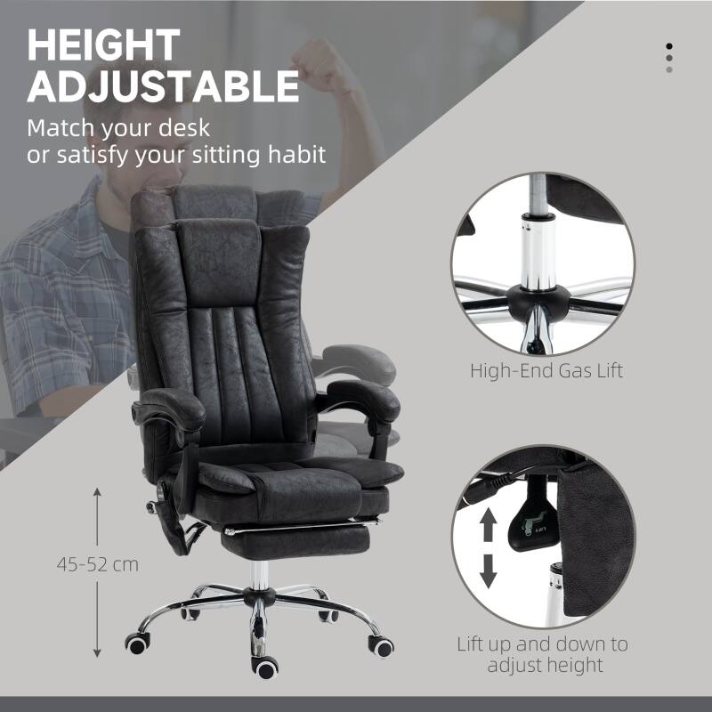 HEIGHT ADJUSTABLE  
Match your desk or satisfy your sitting habit  

High-End Gas Lift  
45-52 cm  

Lift up and down to adjust height