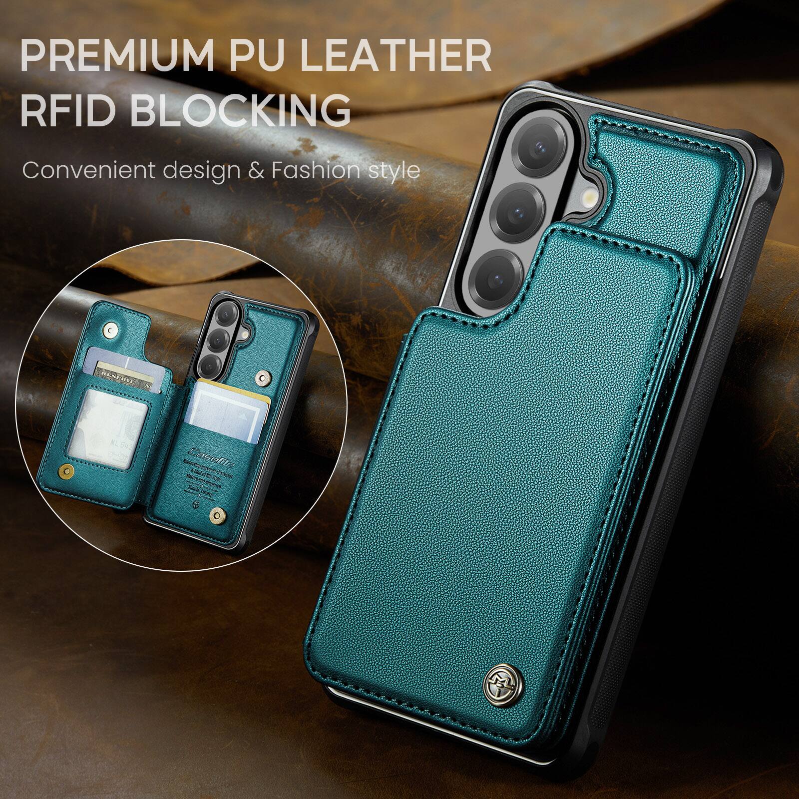 PREMIUM PU LEATHER RFID BLOCKING  
Convenient design & Fashion style