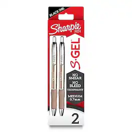Sharpie - S-Gel Retractable Gel Pen, Medium Point, 0.7mm, 2/Pack - Black Ink