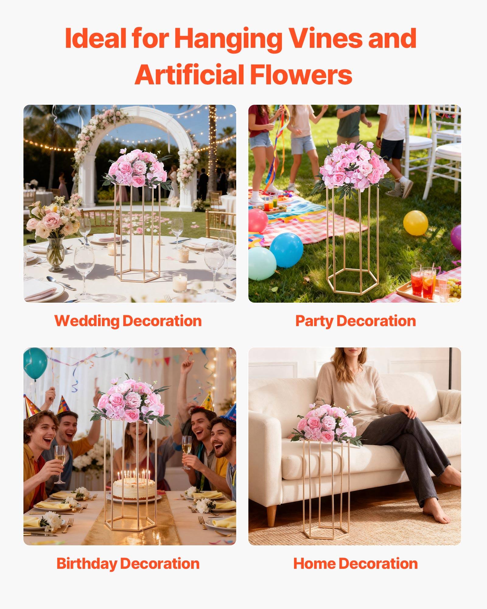 Ideal for Hanging Vines and Artificial Flowers

- Wedding Decoration
- Party Decoration
- Birthday Decoration
- Home Decoration