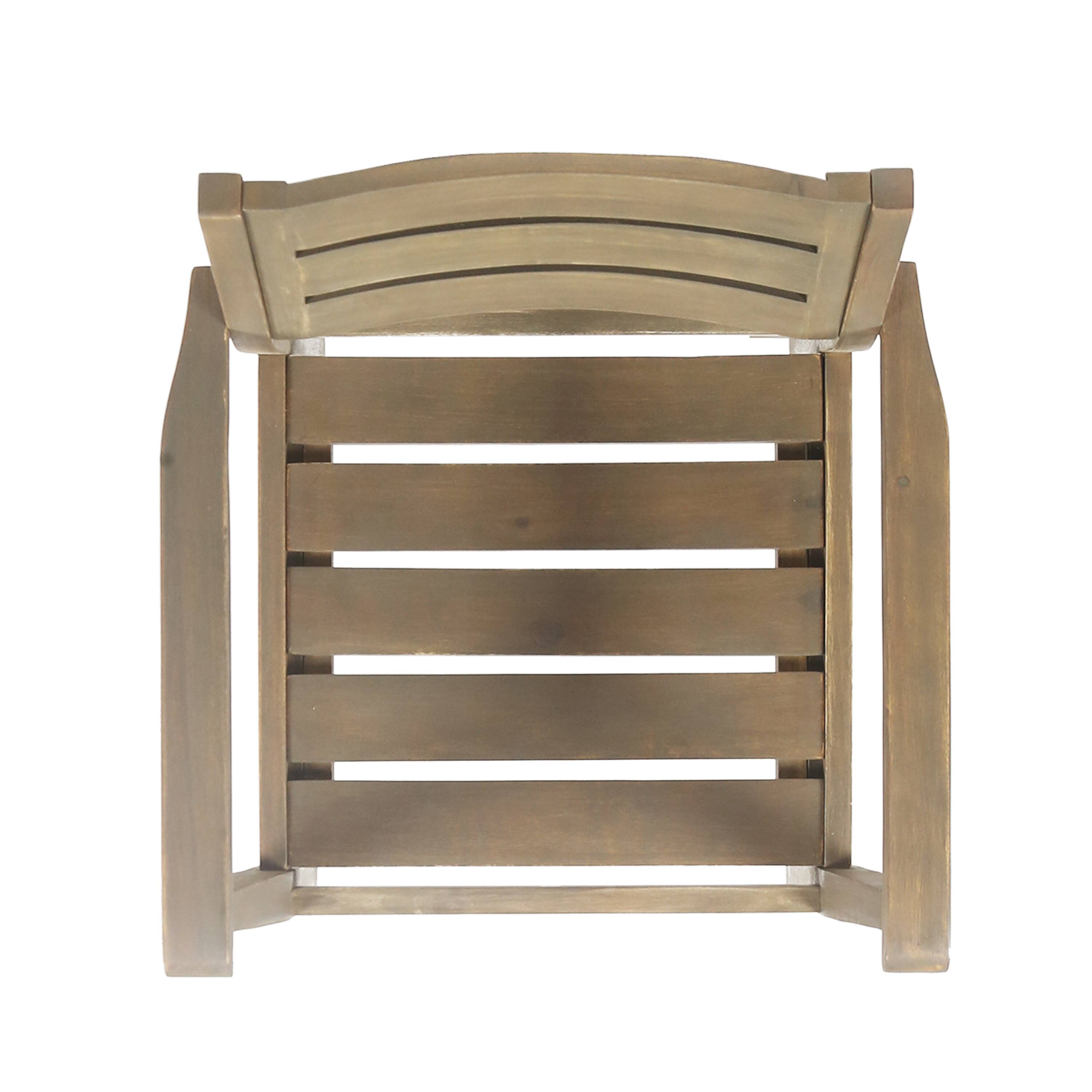 Alt View 7. Whisen - Acacia Wood Outdoor Dining Chairs Set of 2, Weather-Resistant Slatted Armchairs for Patio Backyard - Gray.
