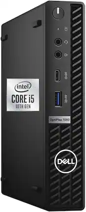 Dell - Refurbished Excellent - OptiPlex 7080 Micro Form Factor Mini Desktop, Intel Core i5-10500T, 16GB RAM, 512GB SSD + 1TB HDD, Wi-Fi 6, Win11P - Black