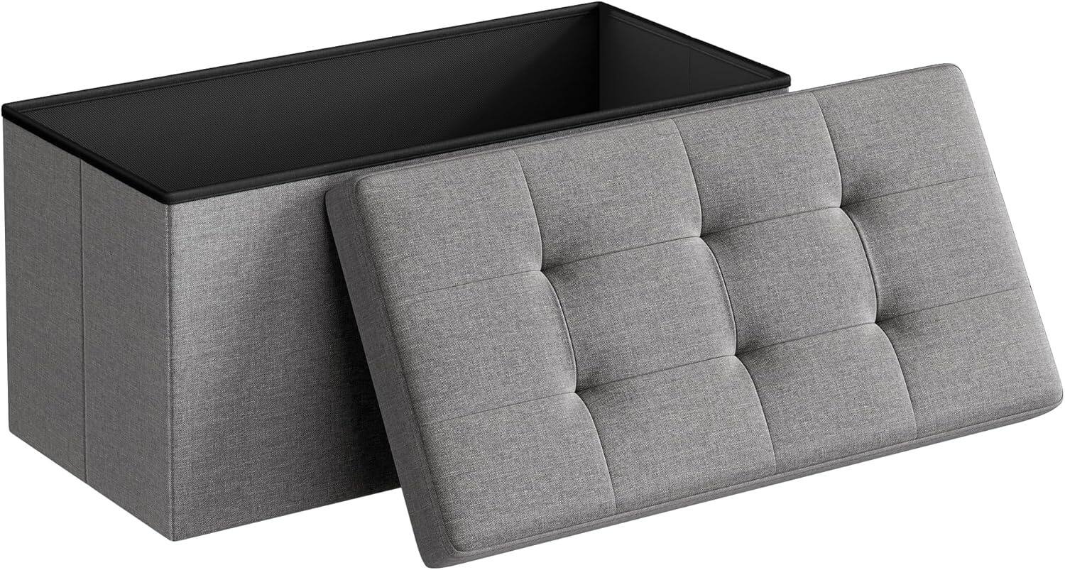Songmics Home - SONGMICS MAZIE Collection 30-Inch Folding Storage Ottoman Bench – - Light Gray