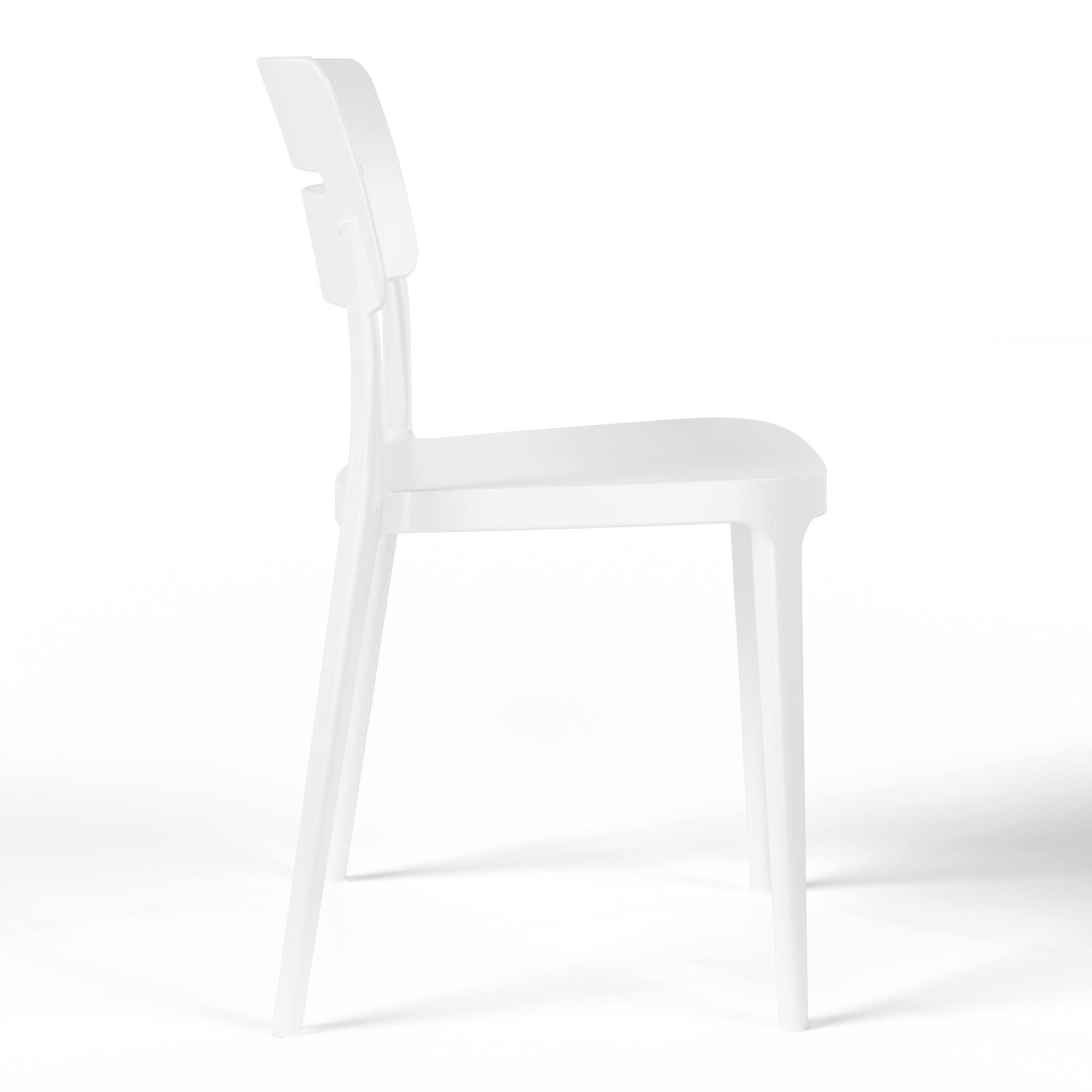 Left. WestinTrends - WestinTrends Playa Outdoor Modern Stackable Plastic Patio Dining Chairs (Set of 2) - White.