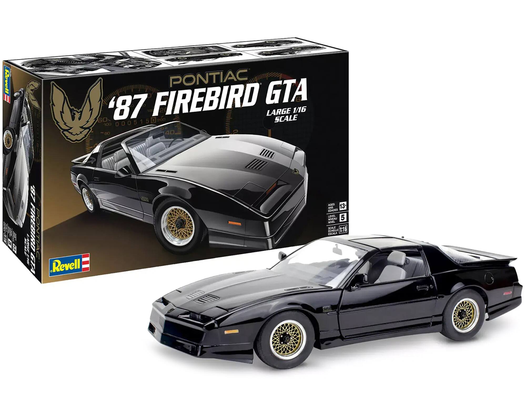 Riovell III PONTIAC FIREBIRD GTA 60% '87 200 20 2 LARGE SCALE 1/16 100 0005150 BO 40 2 - A H E LB, 40 FIREBIRD PONTIAC 212 GTA Revell ADS 13 - EDADES LEVEIL 5 NVEN SVEL SALE SOL 1:16 ILA