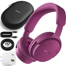 Bundle - Bose - QuietComfort Headphones 2nd Gen Over-Ear Wireless Power - Rosewood Mauve