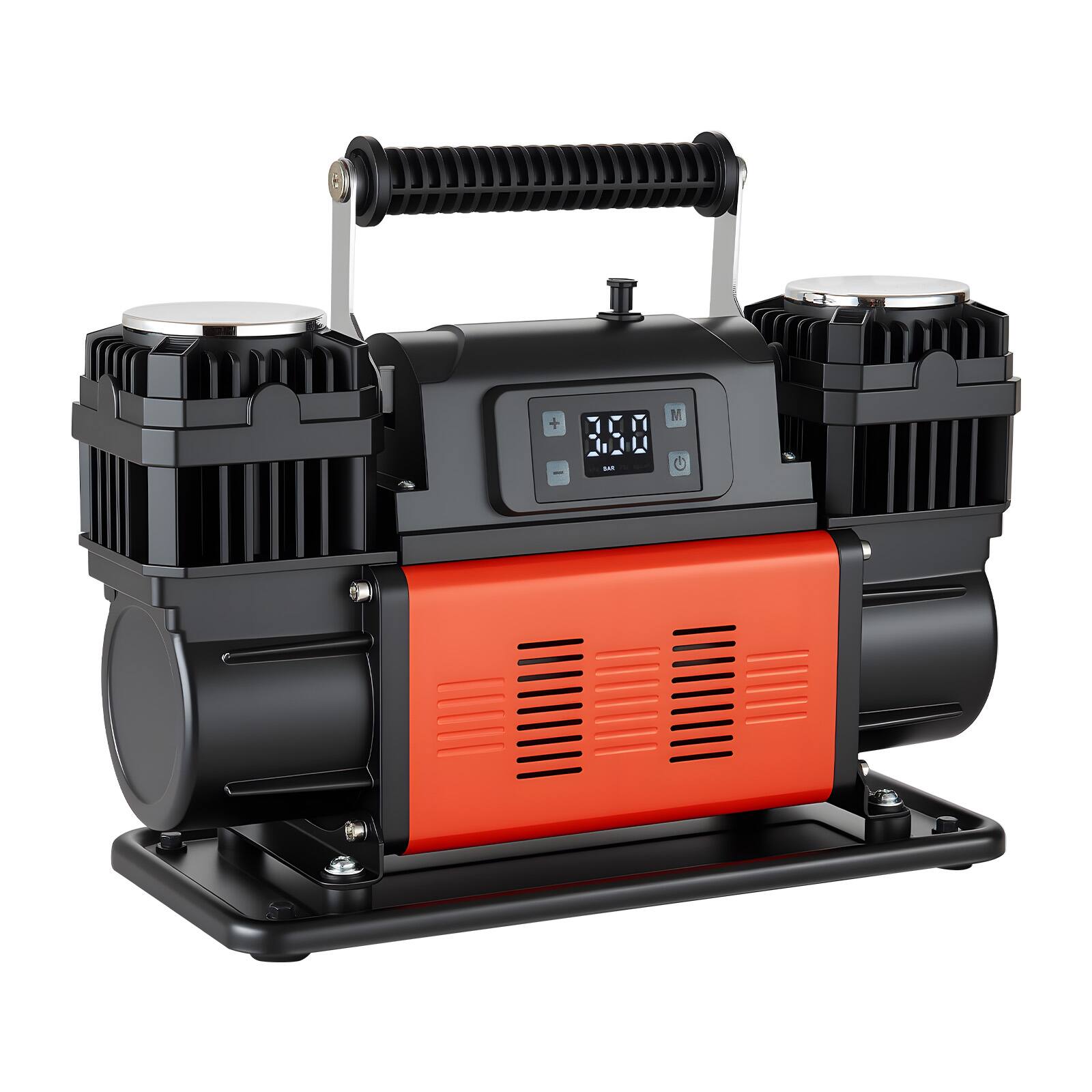 Alt View 5. VEVOR - Dual-Cylinder Heavy Duty Air Compressor, 10.6CFM Auto-Stop Portable Tire Inflator, 12V 150PSI Offroad Air Pump with LCD - Orange;Black.