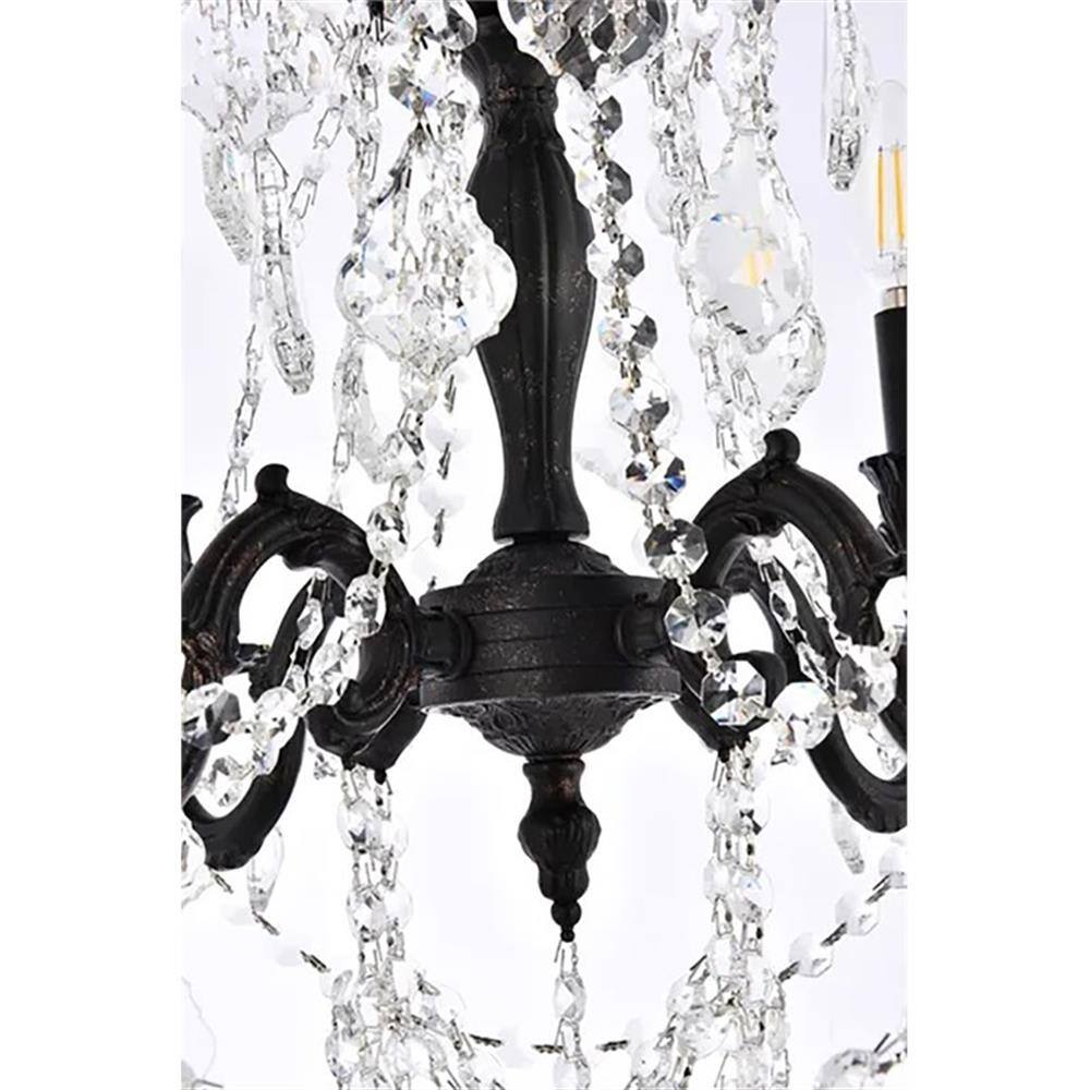 Alt View 5. Elegant Lighting - Rosalia 4-Light Traditional Brass Chandelier - Bronze - Bronze.