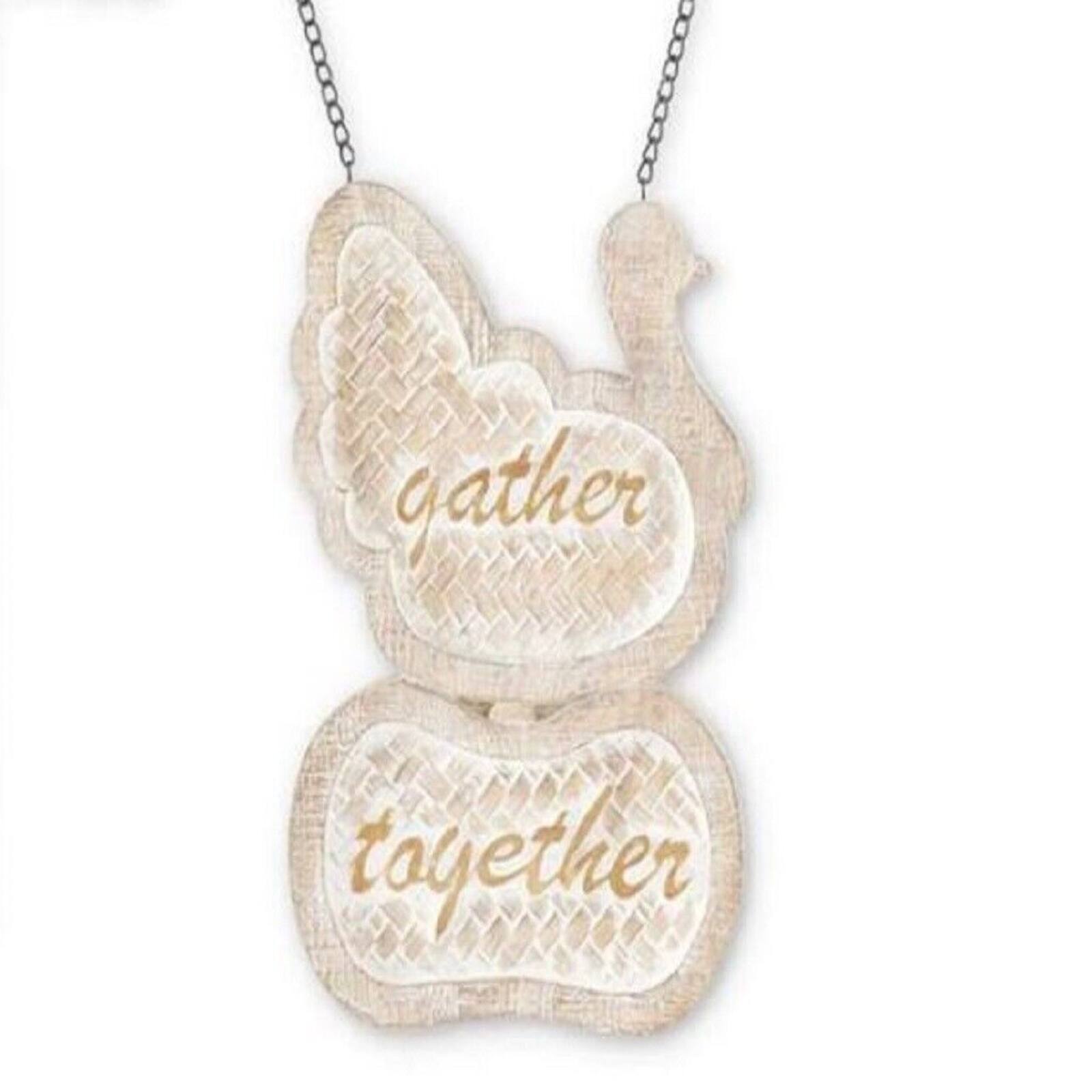 K&K Interiors - Woodgrain Gather Together Turkey Arrow Replacement Sign 11.50 inch - Arrow Sold Separately - White price history on PriceWatchPro