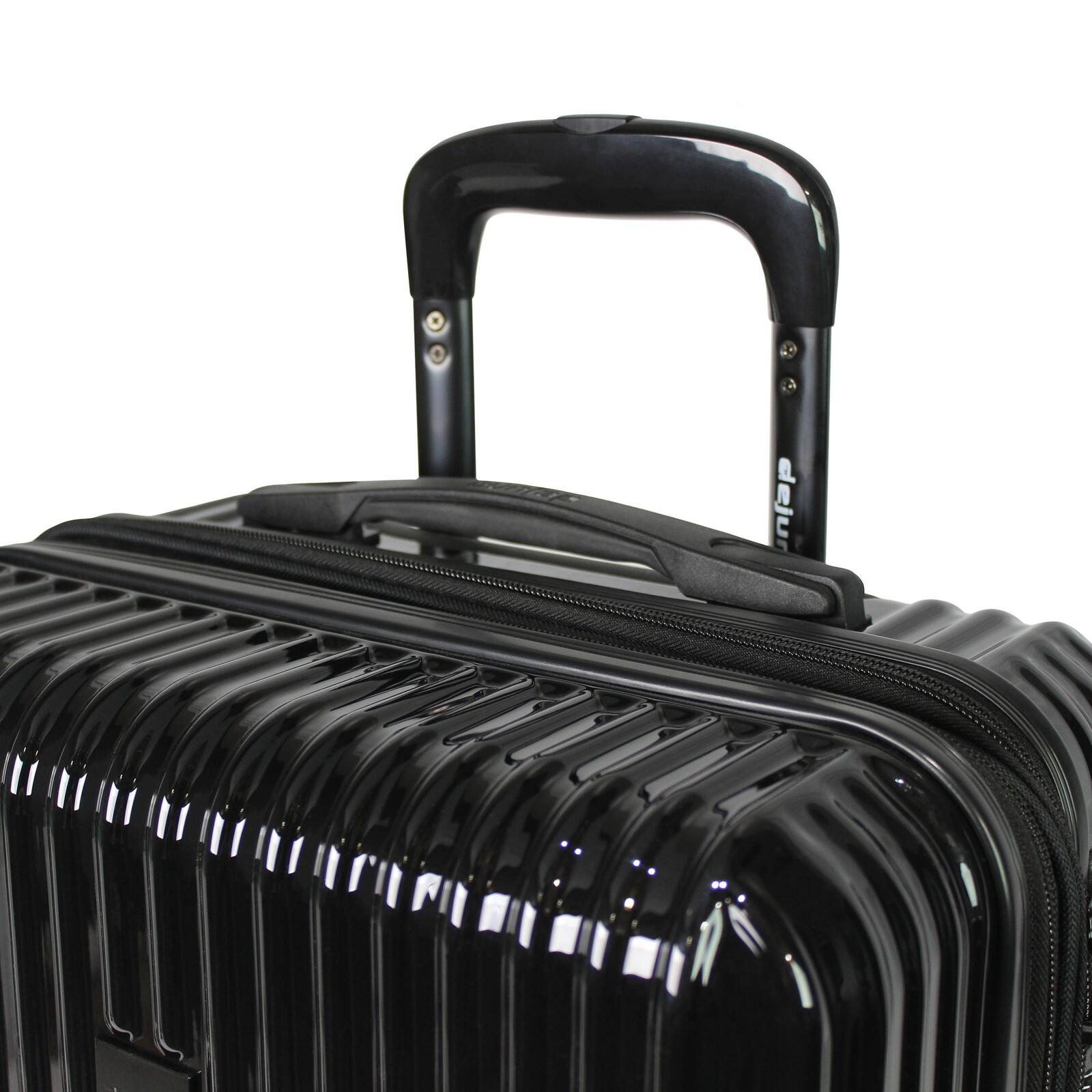 Alt View 3. World Traveler - World Traveler Dejuno Tonal 24-Inch Polycarbonate Spinner Luggage - Onyx - Onyx.