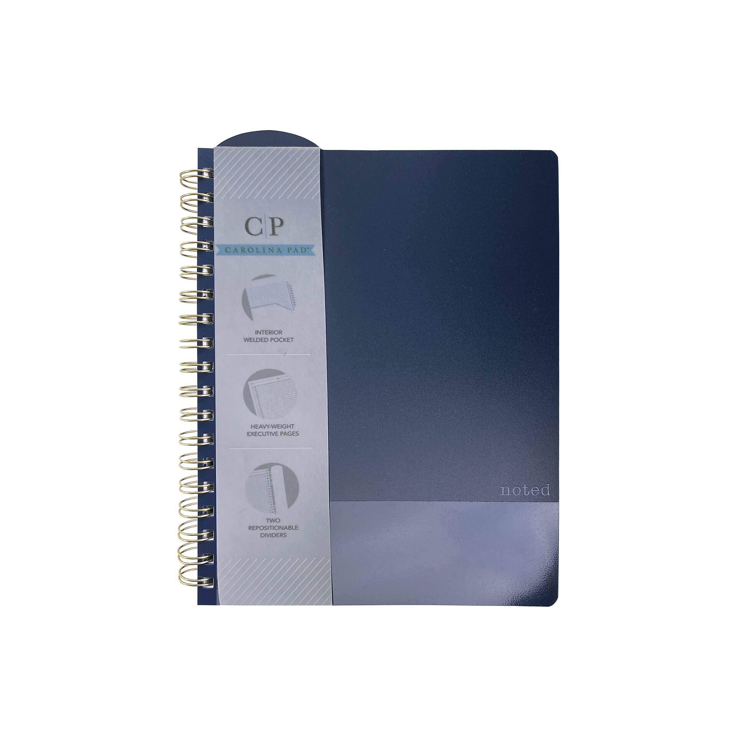 CAROLINA PAD  
INTERIOR WELDED POCKET  
HEAVY-WEIGHT EXECUTIVE PAGES  
TWO REPOSITIONABLE DIVIDERS  
noted
