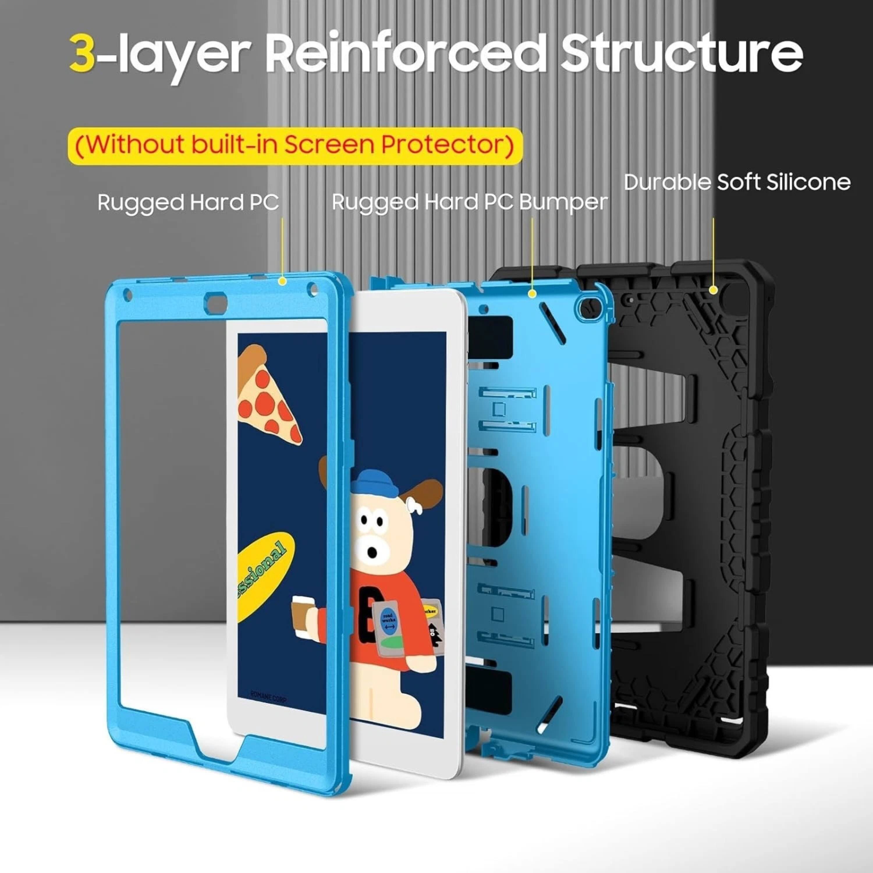 3-layer Reinforced Structure (Without built-in Screen Protector)

- Rugged Hard PC
- Rugged Hard PC Bumper
- Durable Soft Silicone