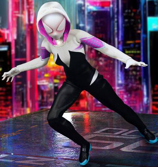 Alt View 6. Transformers - Ghost Spider (Spider-Gwen) One:12 Collective | Marvel | Mezco Toyz - Multi-Colored.