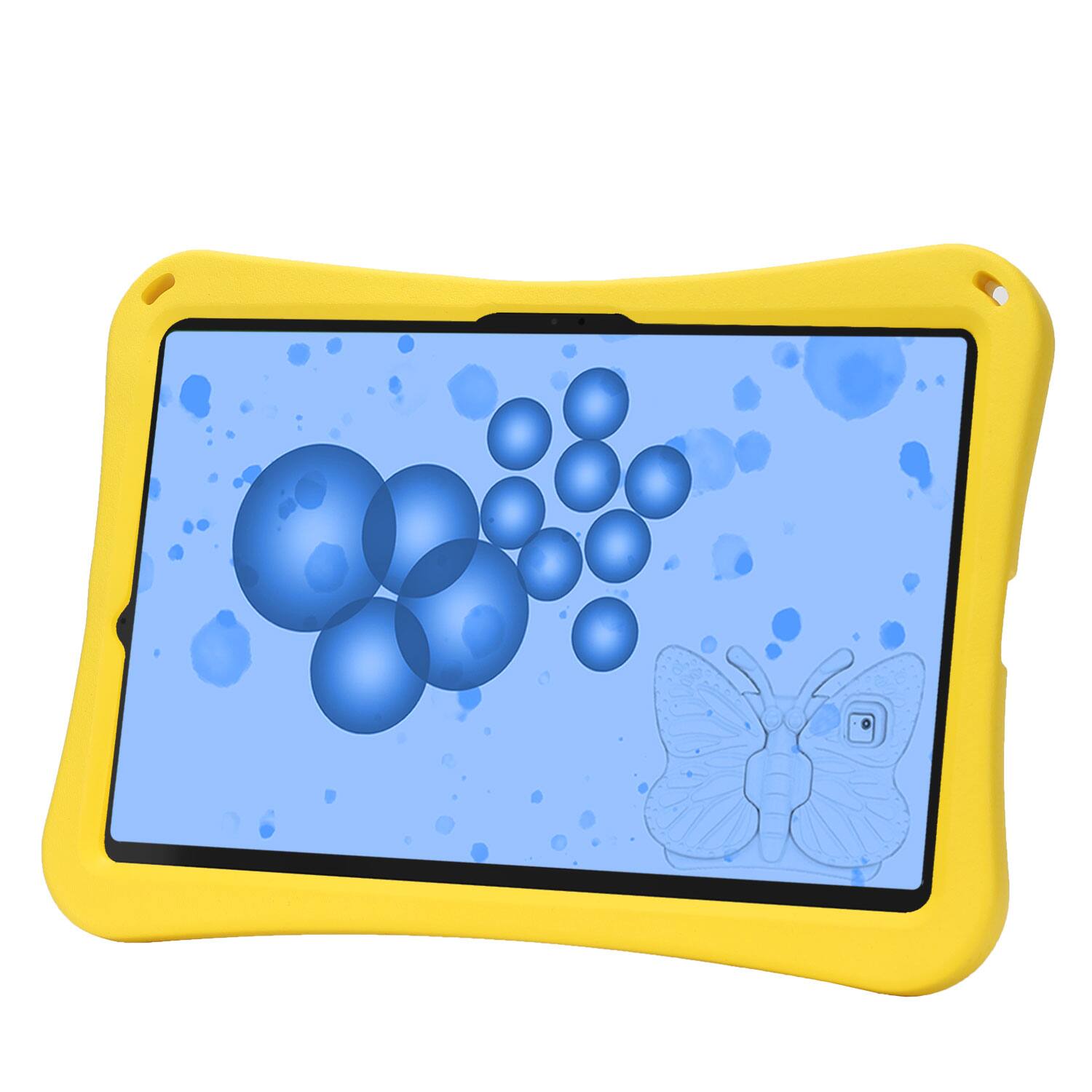 Alt View 1. Dteck - Kids Butterfly Case for Samsung Galaxy Tab S9 FE+ 2023 & Tab S9+ & Tab S8+ & S7 FE,3D Cartoon EVA Shockproof Stand Cover - Yellow.